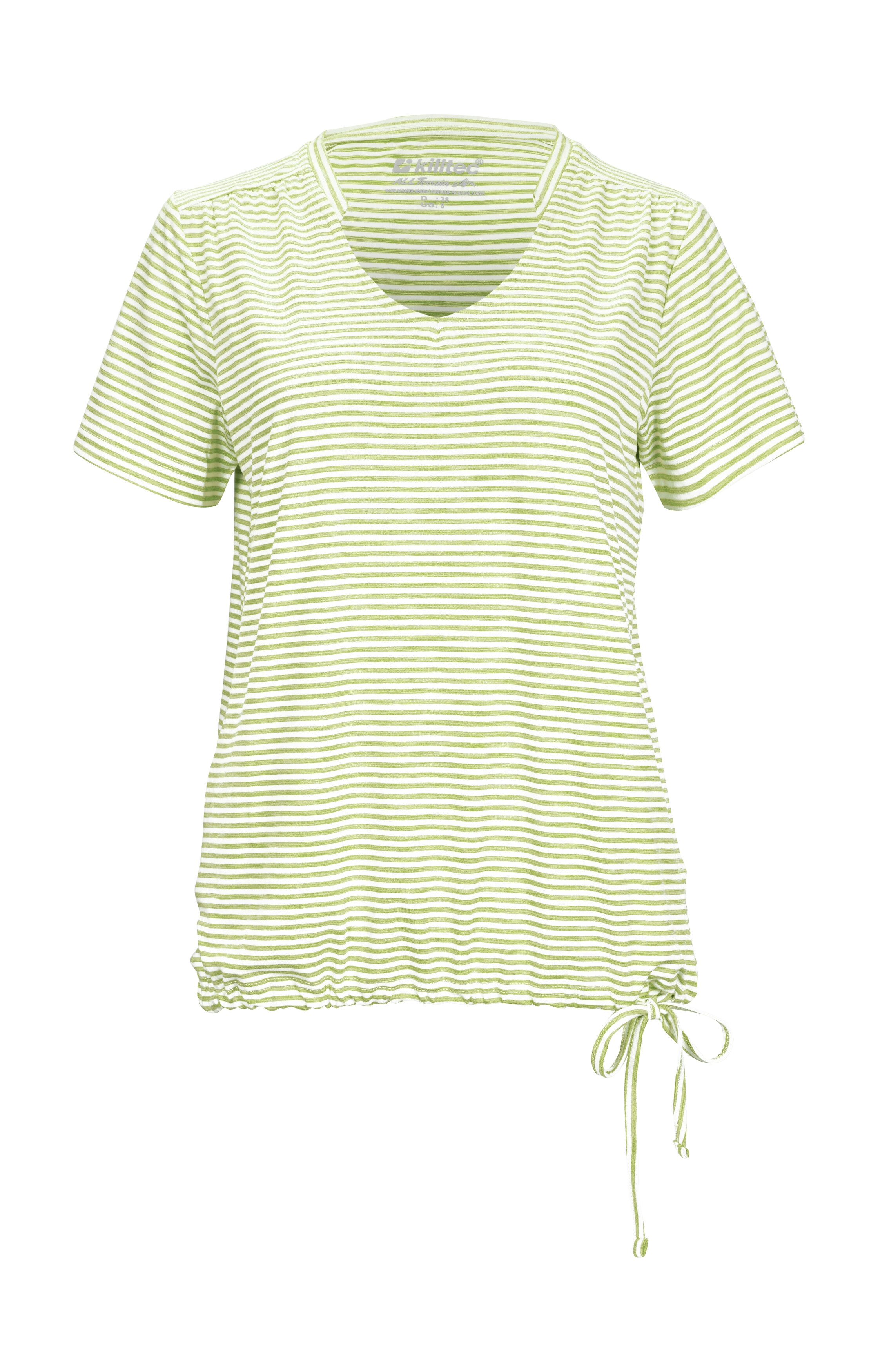 Killtec T-Shirt "WMN TSHRT F" Gestreiftes, schnelltrocknendes Funktionsshirt mit verstellbarem Saum