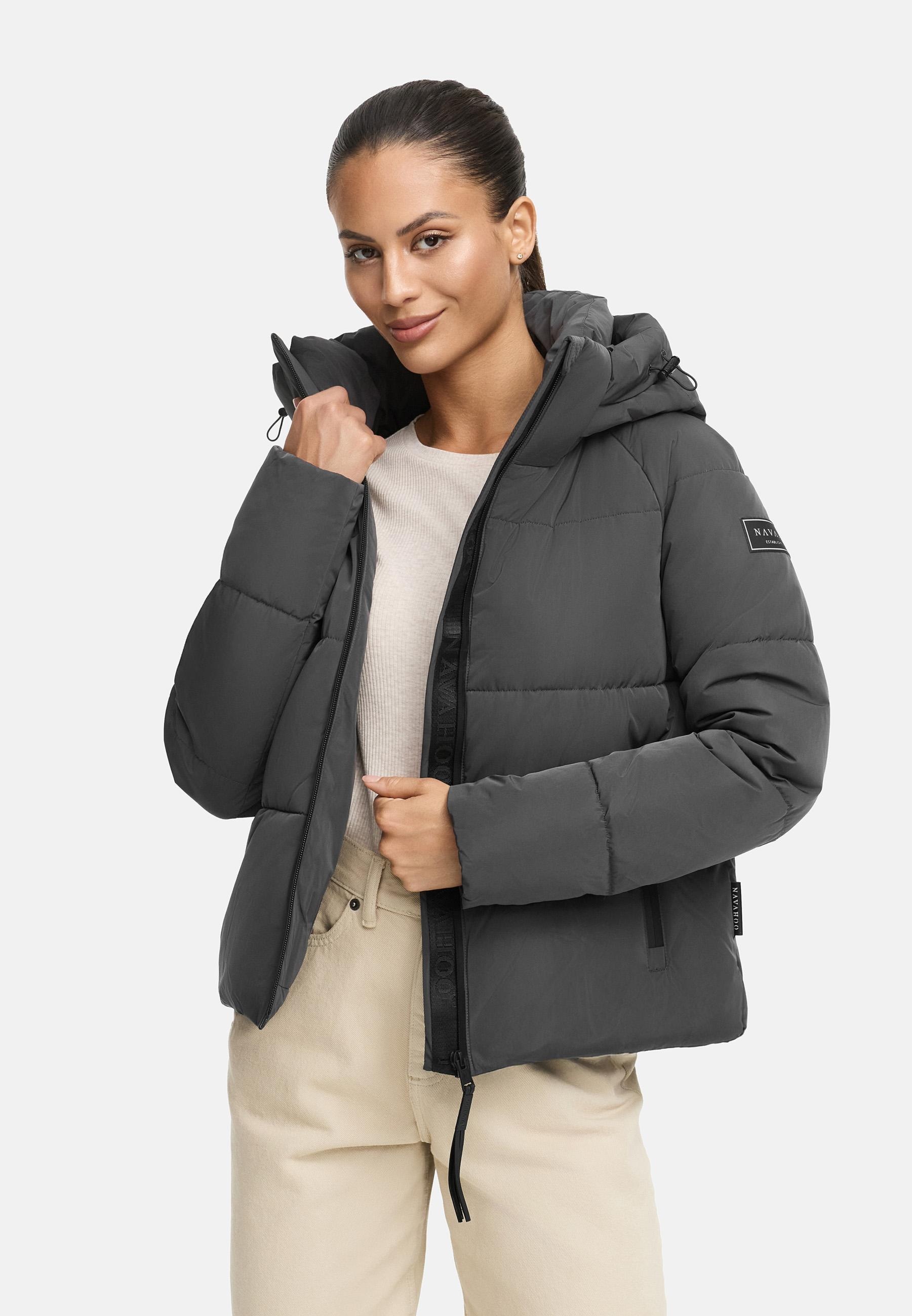 Navahoo Steppjacke »Frostherz XIV«, mit Kapuze, Kurze gesteppte Damen Winterjacke mit abnehmbarer Kapuze
