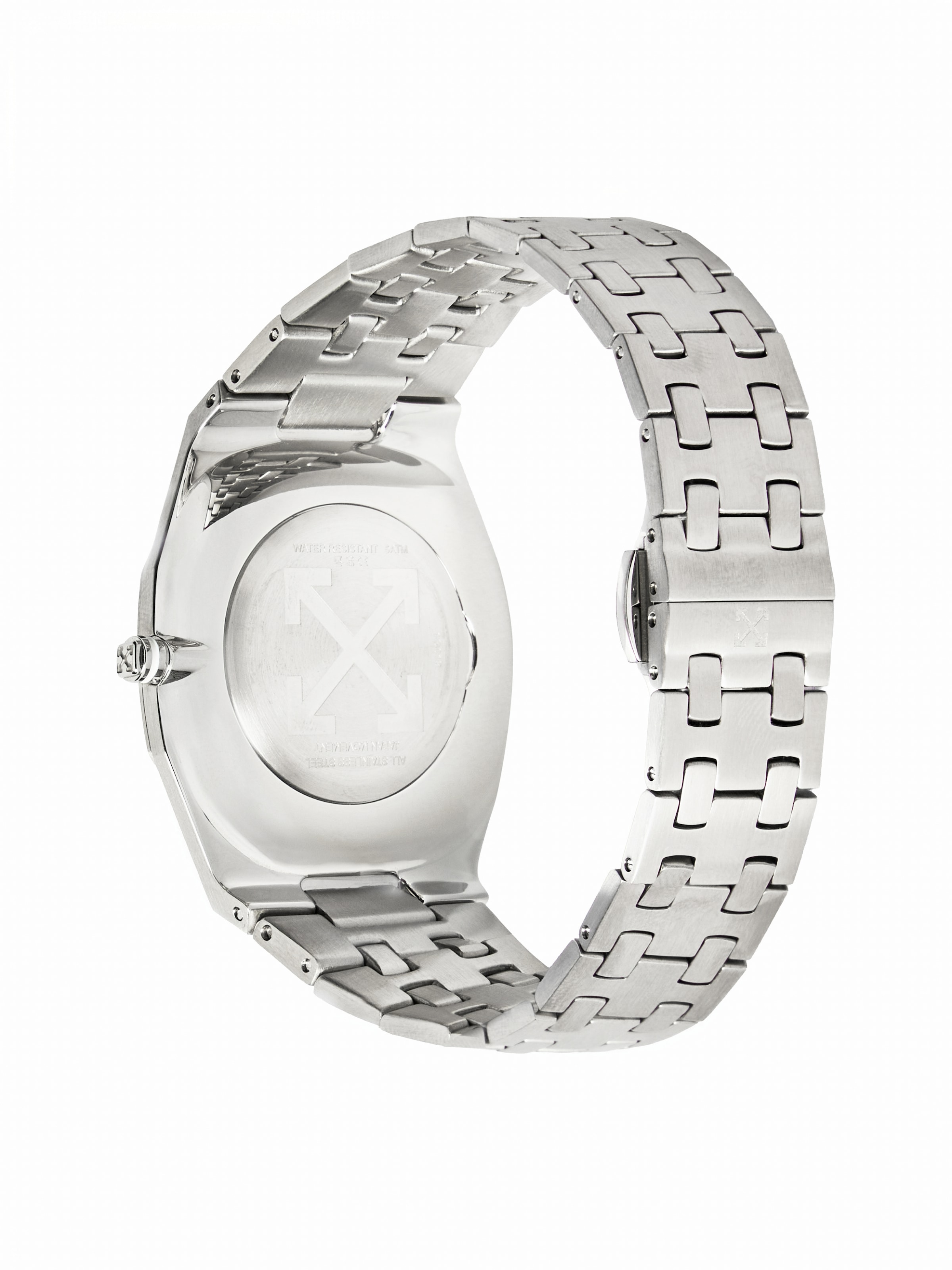OFF-WHITE Quarzuhr »ON TIME« Armbanduhr, Herrenuhr, Edelstahlarmband, analog