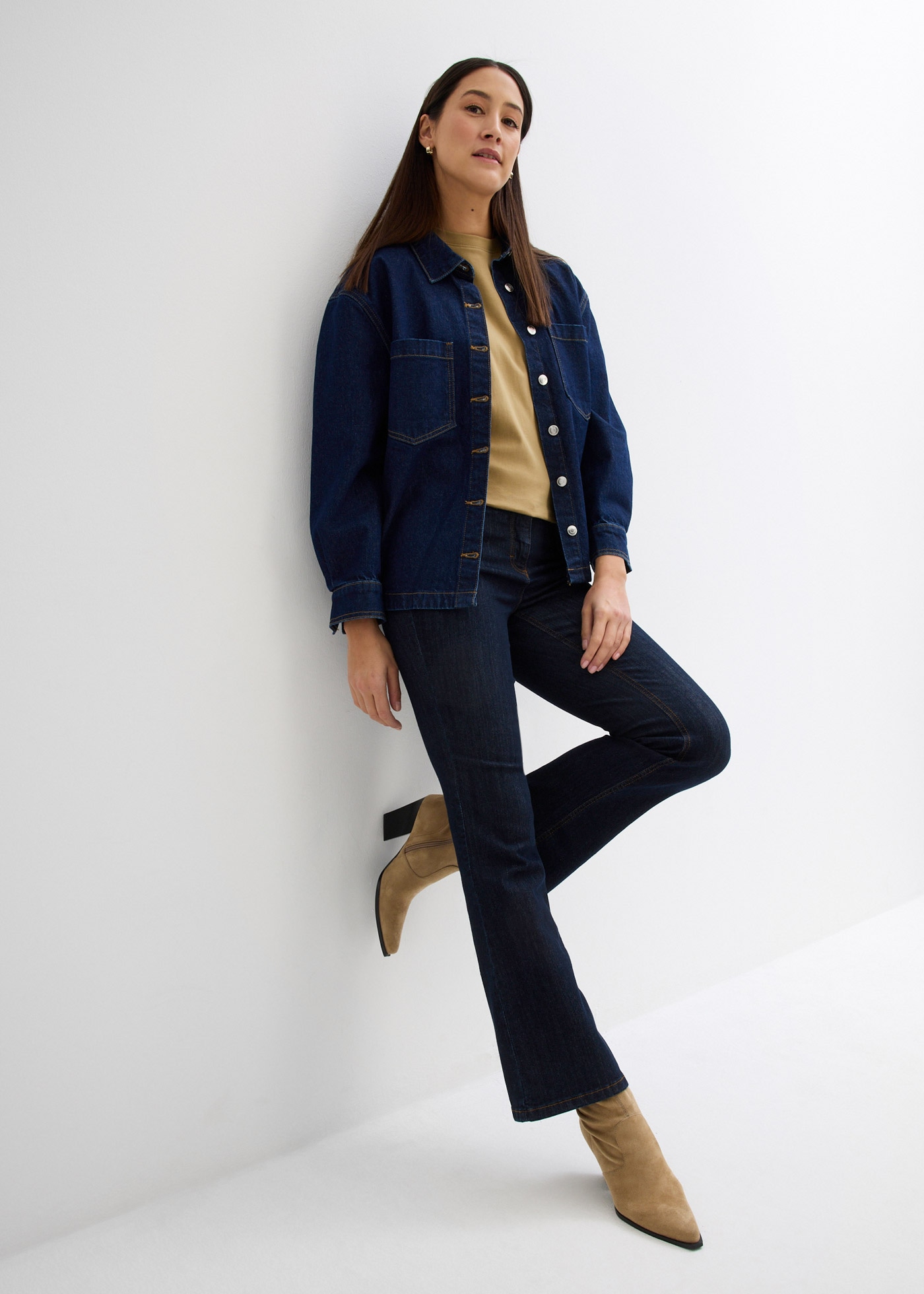 bonprix Longshirt Oversized Schnitt, Halbarm, für Frühling und Sommer