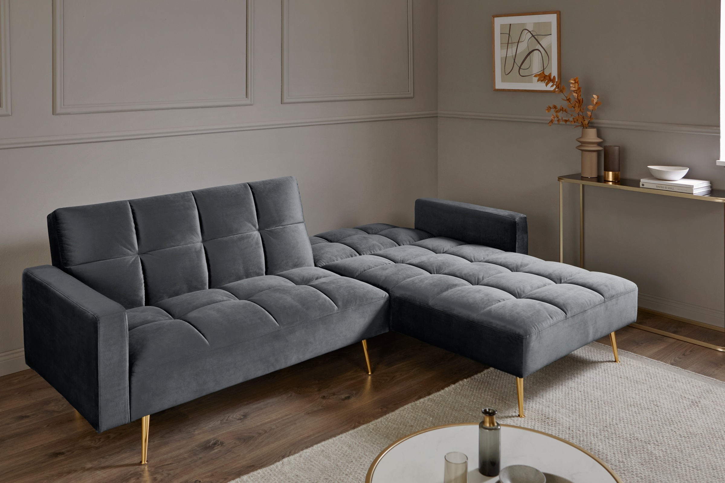 Jahnke Ecksofa »CHILLAX POSH CORNER« mit Schlaffunktion, wechselseitig montierbar, 244 x 150 cm