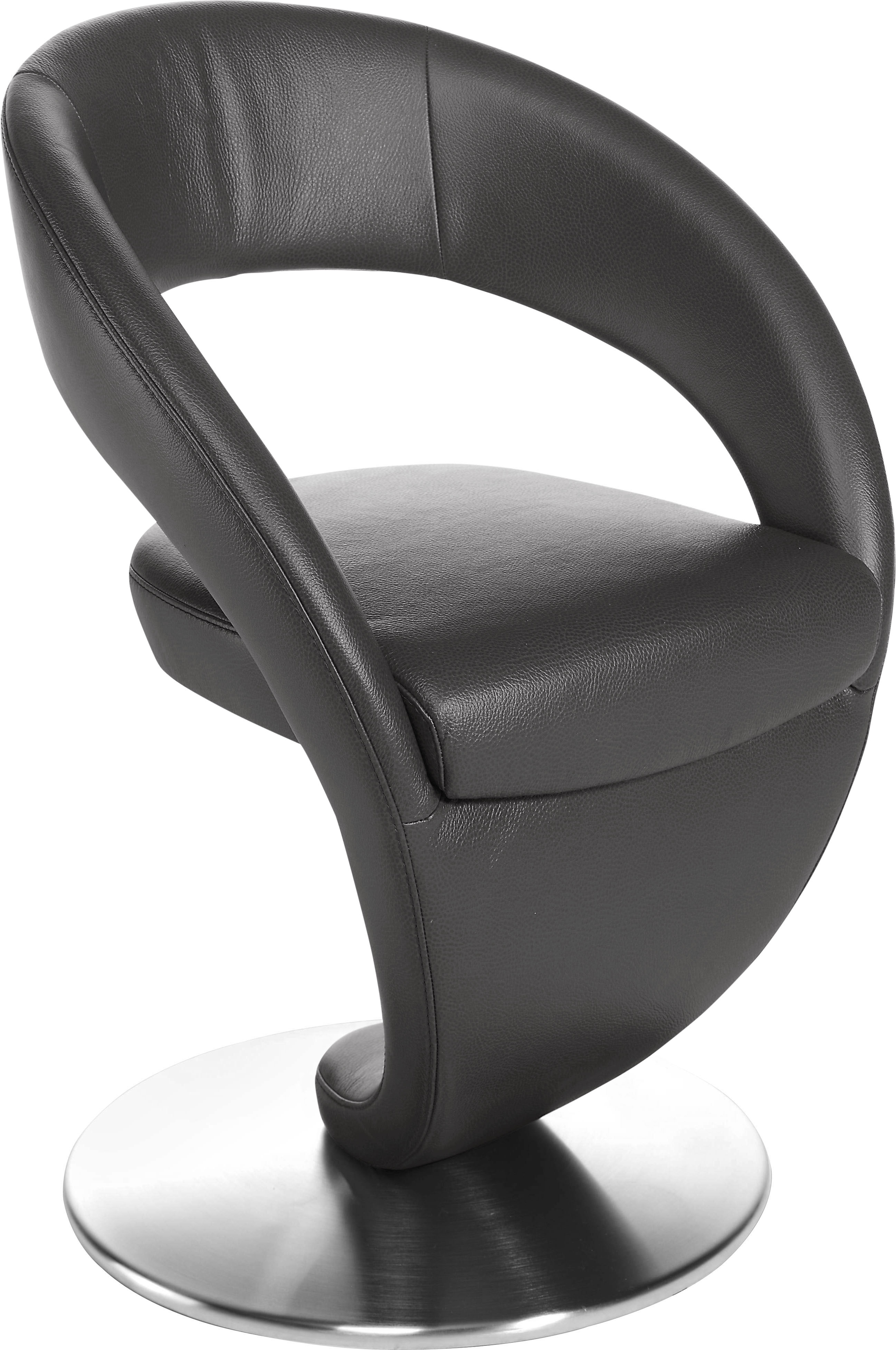 K+W Komfort & Wohnen "Wave, Drehstuhl, Polsterstuhl" () Design-Drehstuhl, Drehteller in Edelstahloptik
