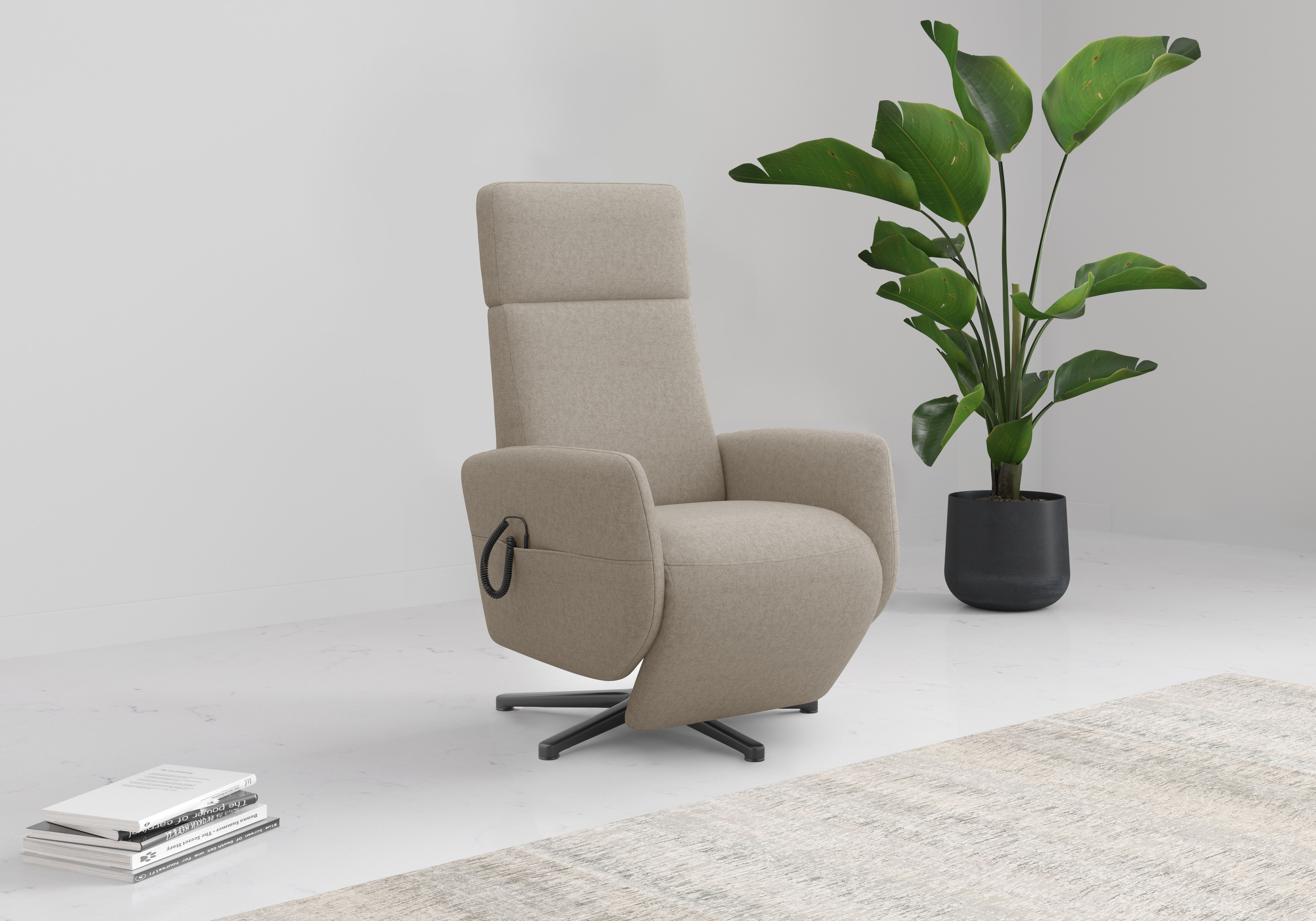 OTTO home TV-Sessel "Rochelle, inkl. Kopfteilverstellung & 360 Drehfunktion" 1 Stk. tlg. wahlweise mit 2 Motoren, Akku & Aufstehhilfe