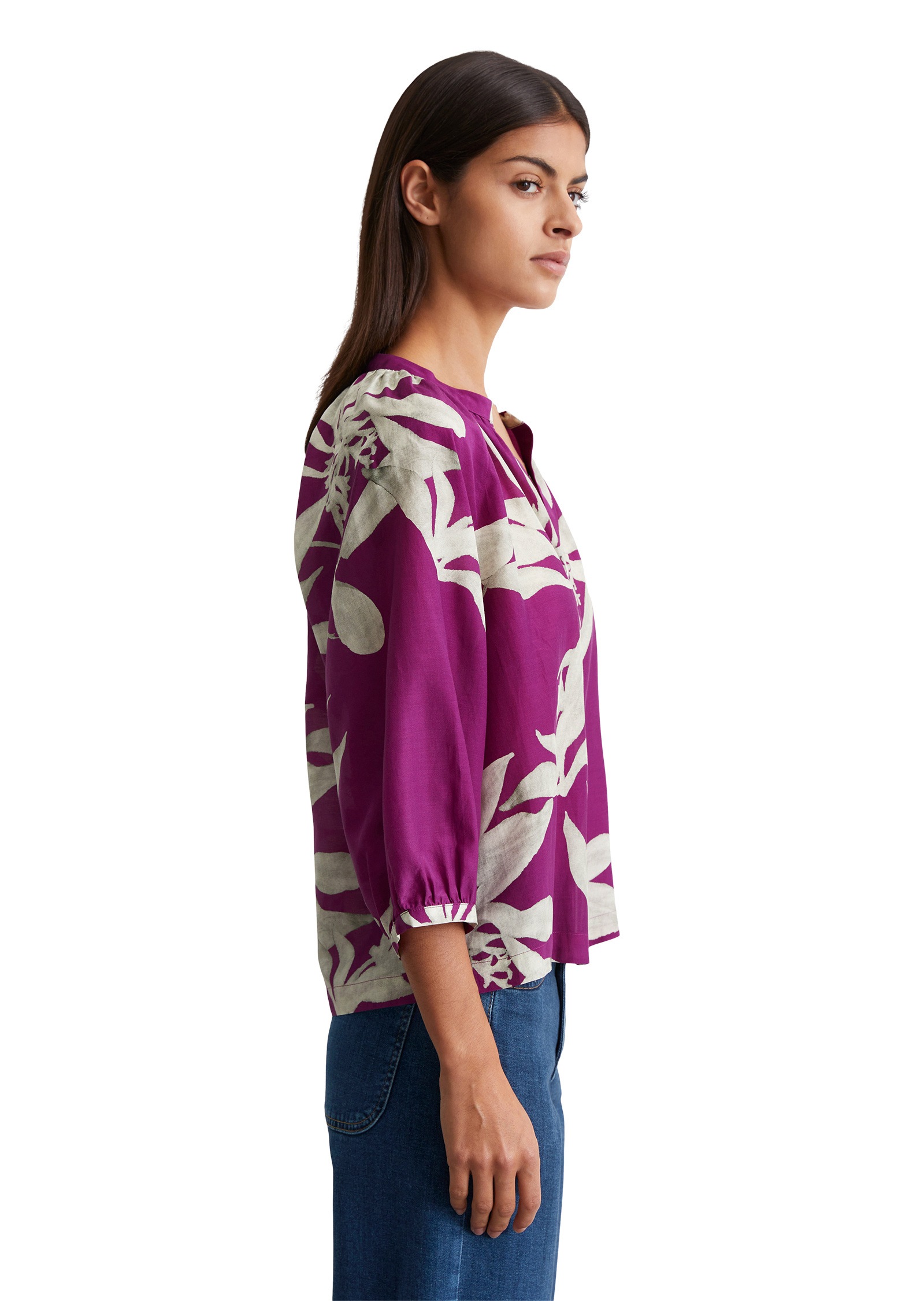 Marc O'Polo Kurzarmbluse »aus Organic-Cotton-Viskose-Mix«