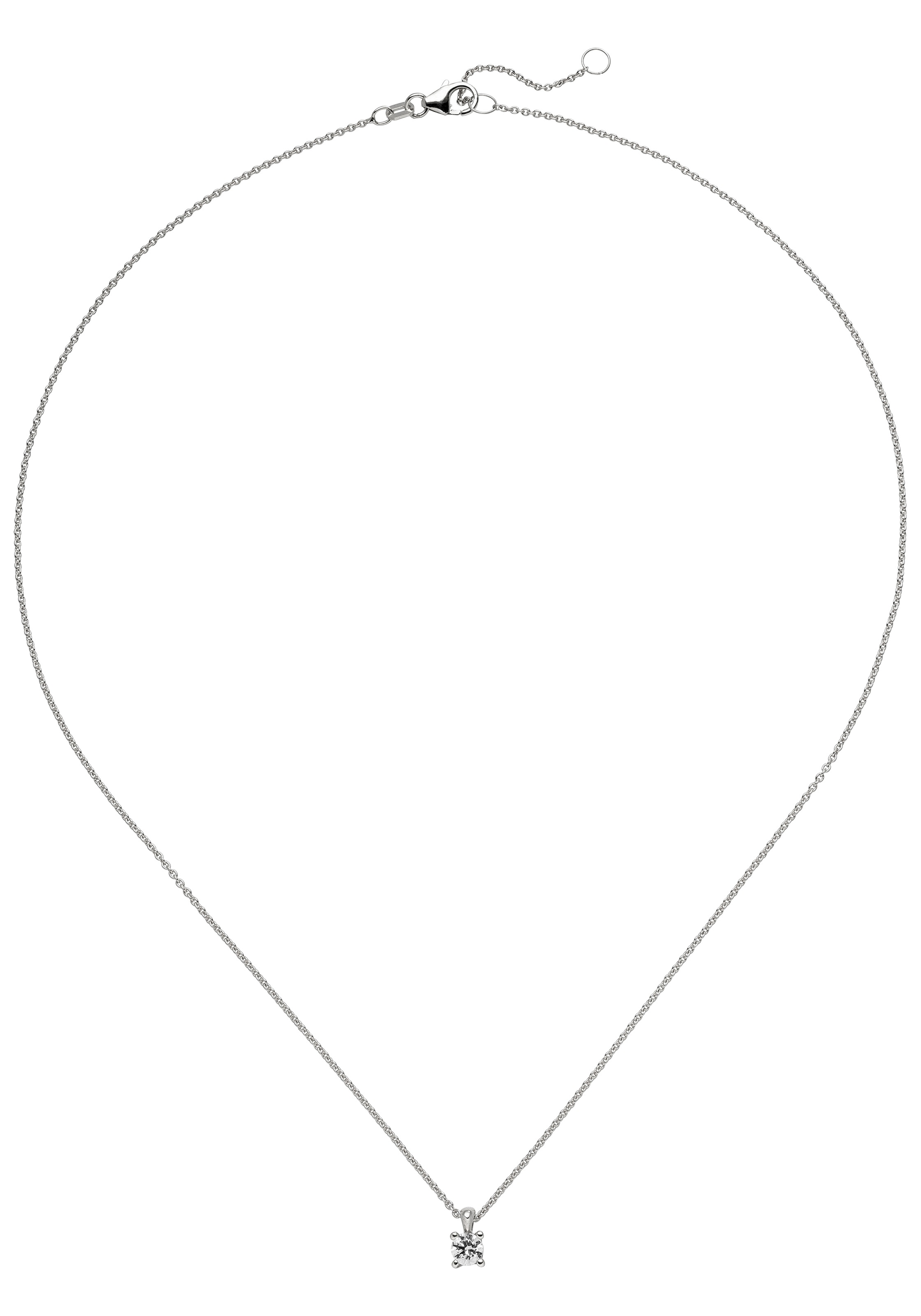 JOBO Kette mit Anhänger »Solitär Diamant Brillant 0,25 ct.« 14 Karat 585 Weißgold 45 cm