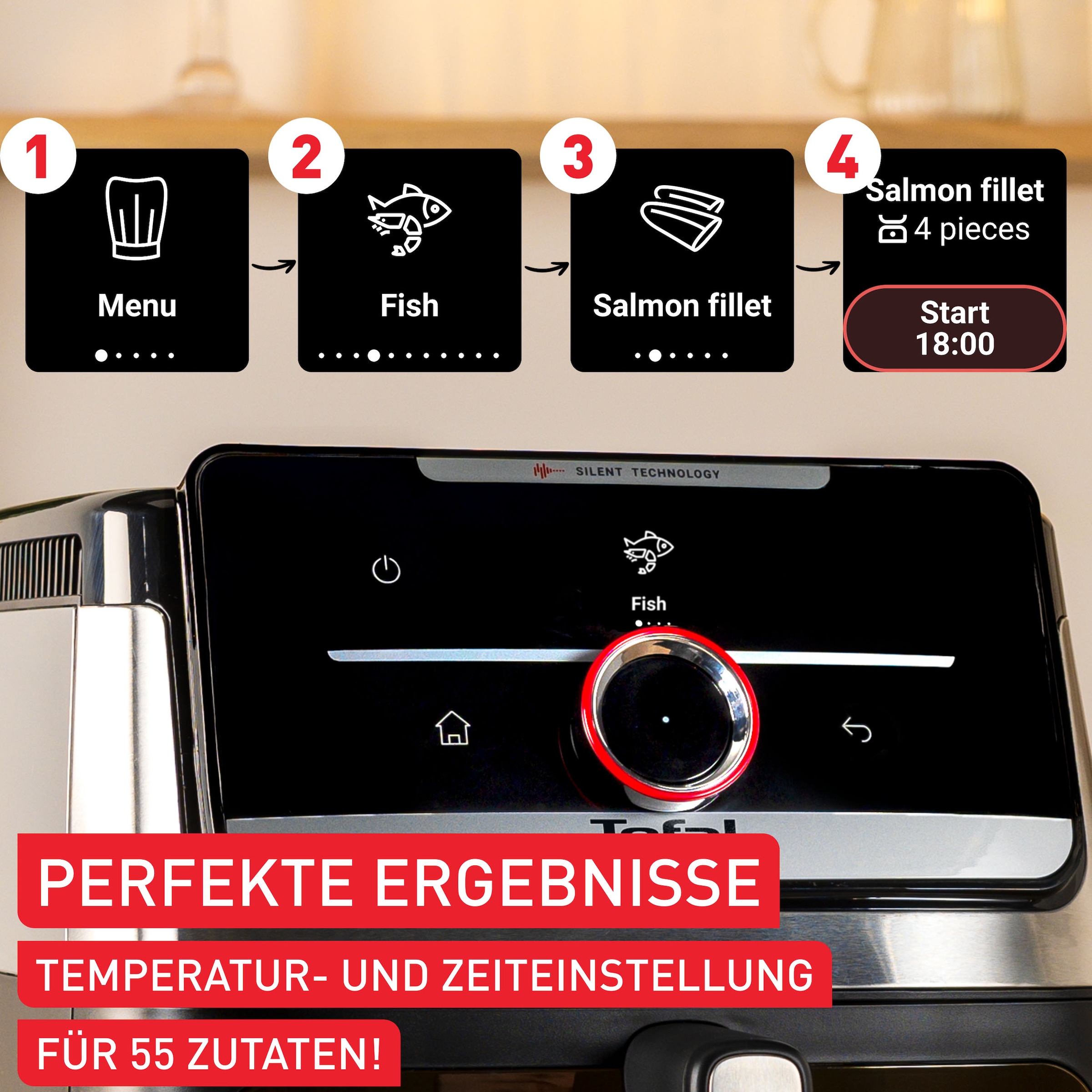 Tefal Heißluftfritteuse »Easy Fry Smart & Silence XXL« 1800 W