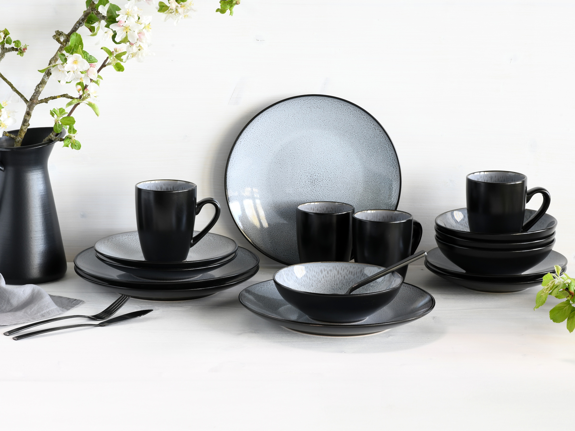 my home Kombiservice "modernes Geschirr-Set, Service Grönvik" mit Reaktivgl günstig online kaufen
