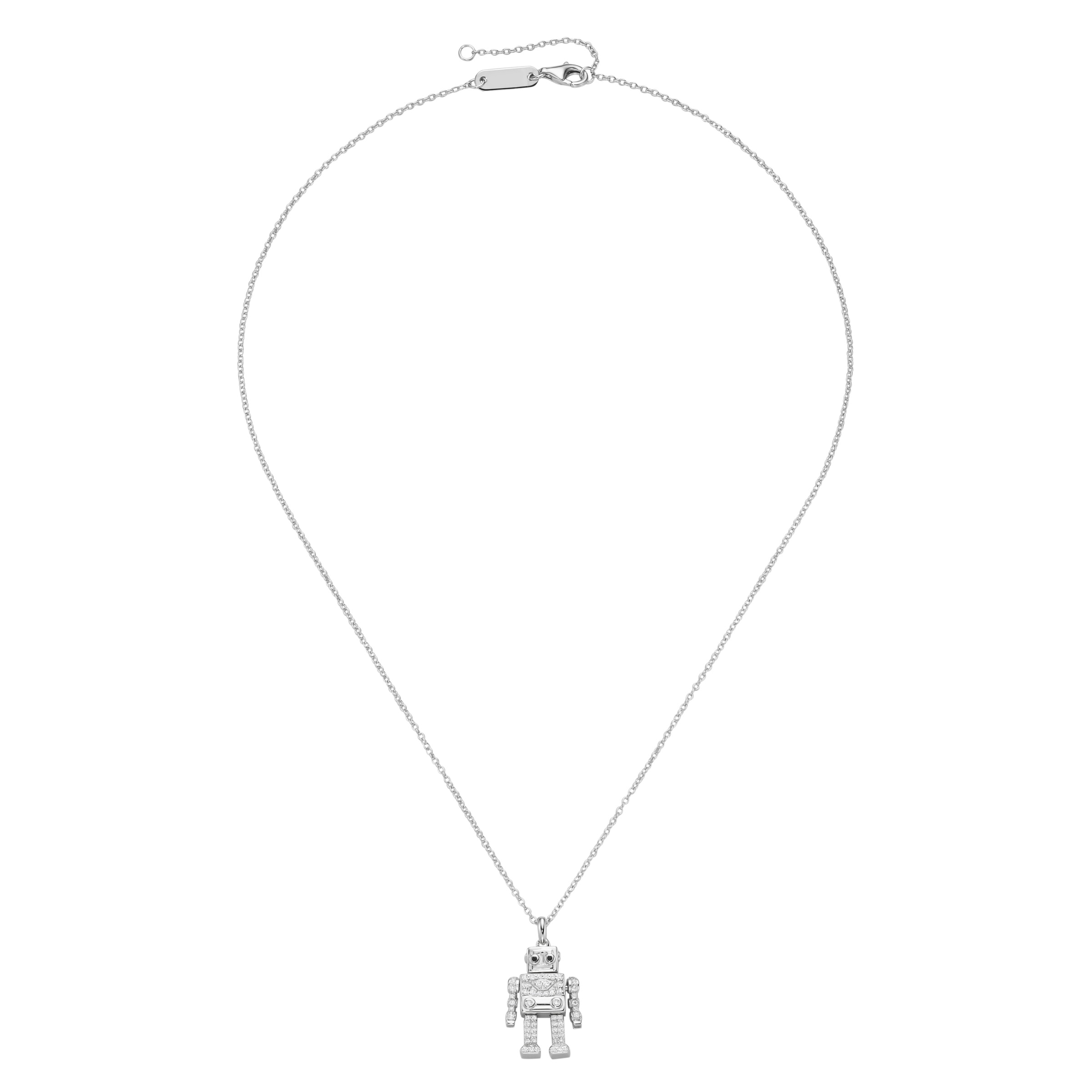GIORGIO MARTELLO MILANO Kette mit Anhänger »Anhänger Roboter mit Zirkonia, Silber 925«