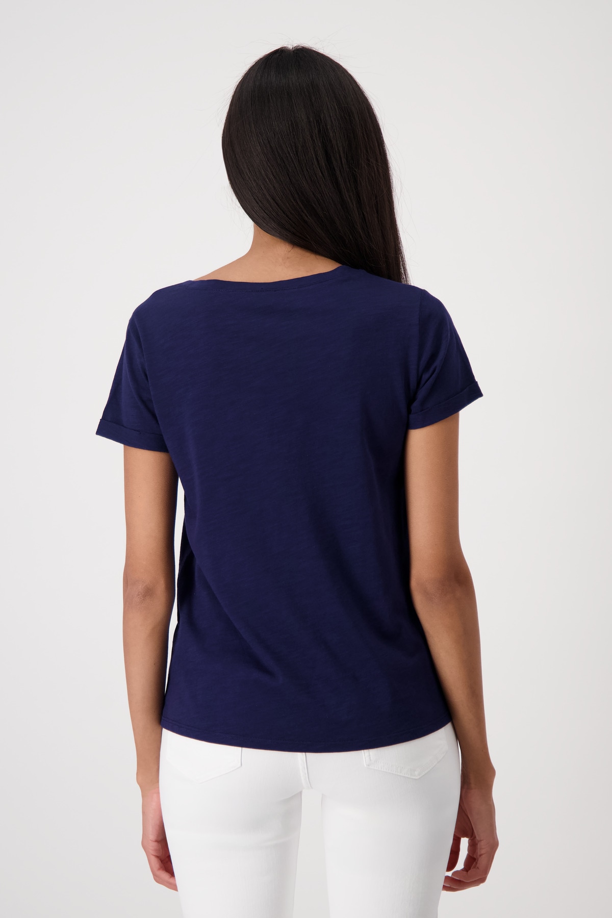 Monari T-Shirt »Shirt Basic Schmuckschrift«, Mit Rundhalsausschnitt