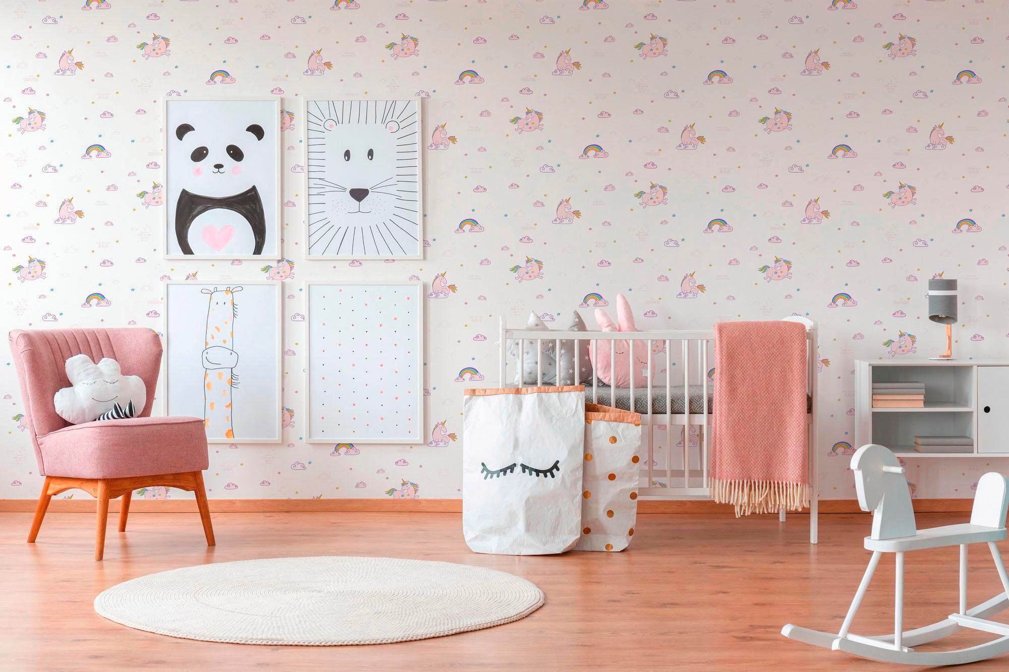 living walls Papiertapete »Boys & Girls«, Strukturmuster-gemustert-Motiv, Tapete Kinder Tapeten Wohnzimmer Schlafzimmer Küche modern Design Büro
