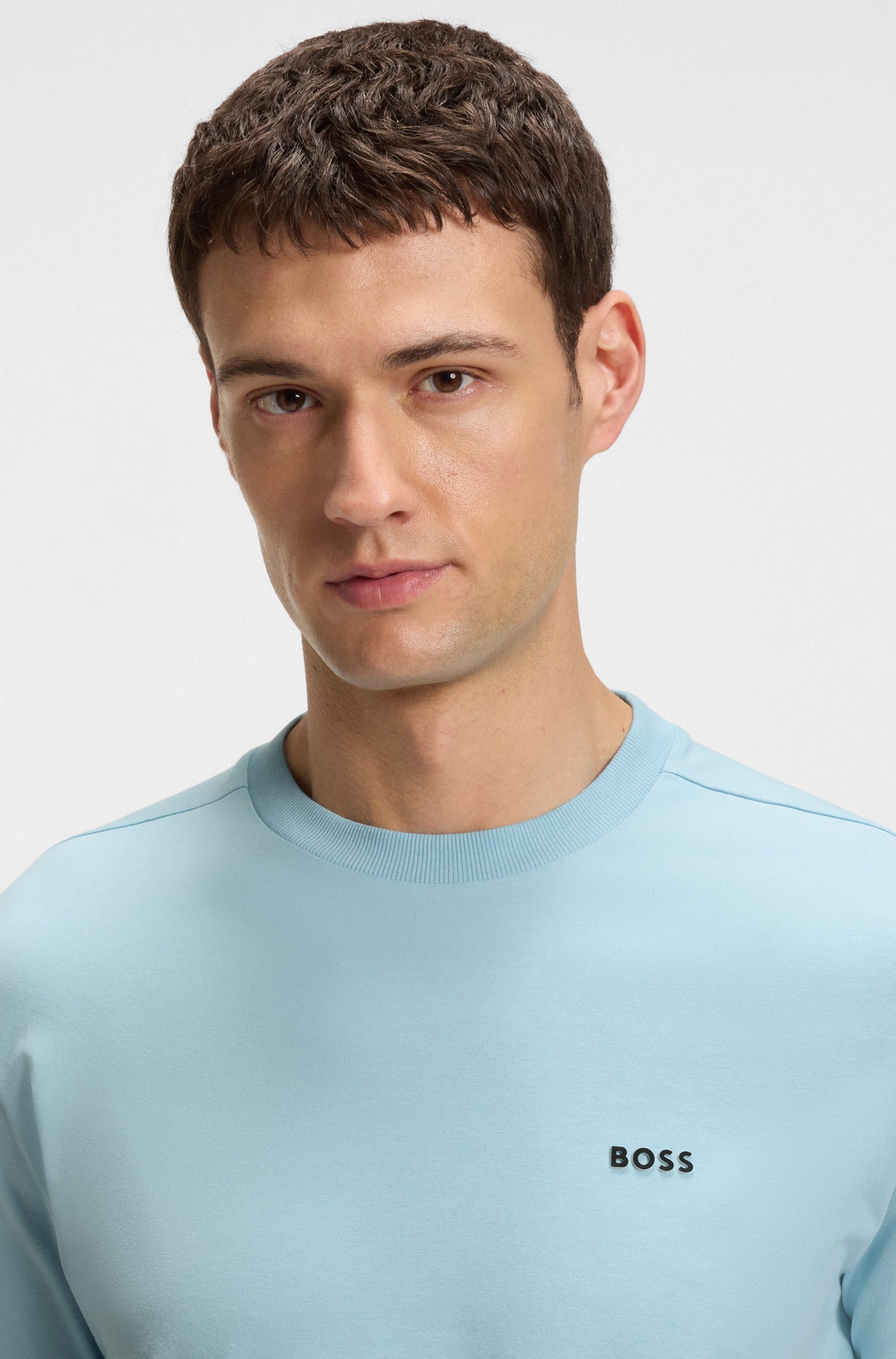 BOSS GREEN Rundhalsshirt "Tee", mit gummiertem Kontrast-Logo günstig online kaufen