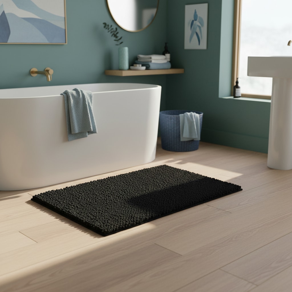 OTTO home Badematte »Vanessa Chenille Premium, Badvorleger, Badezimmer, Duschvorleger« Höhe 20 mm rutschhemmend beschichtet fußbodenheizungsgeeignet | schnell trocknend | strapazierfähig Uni Farben, besonders weich, flauschig