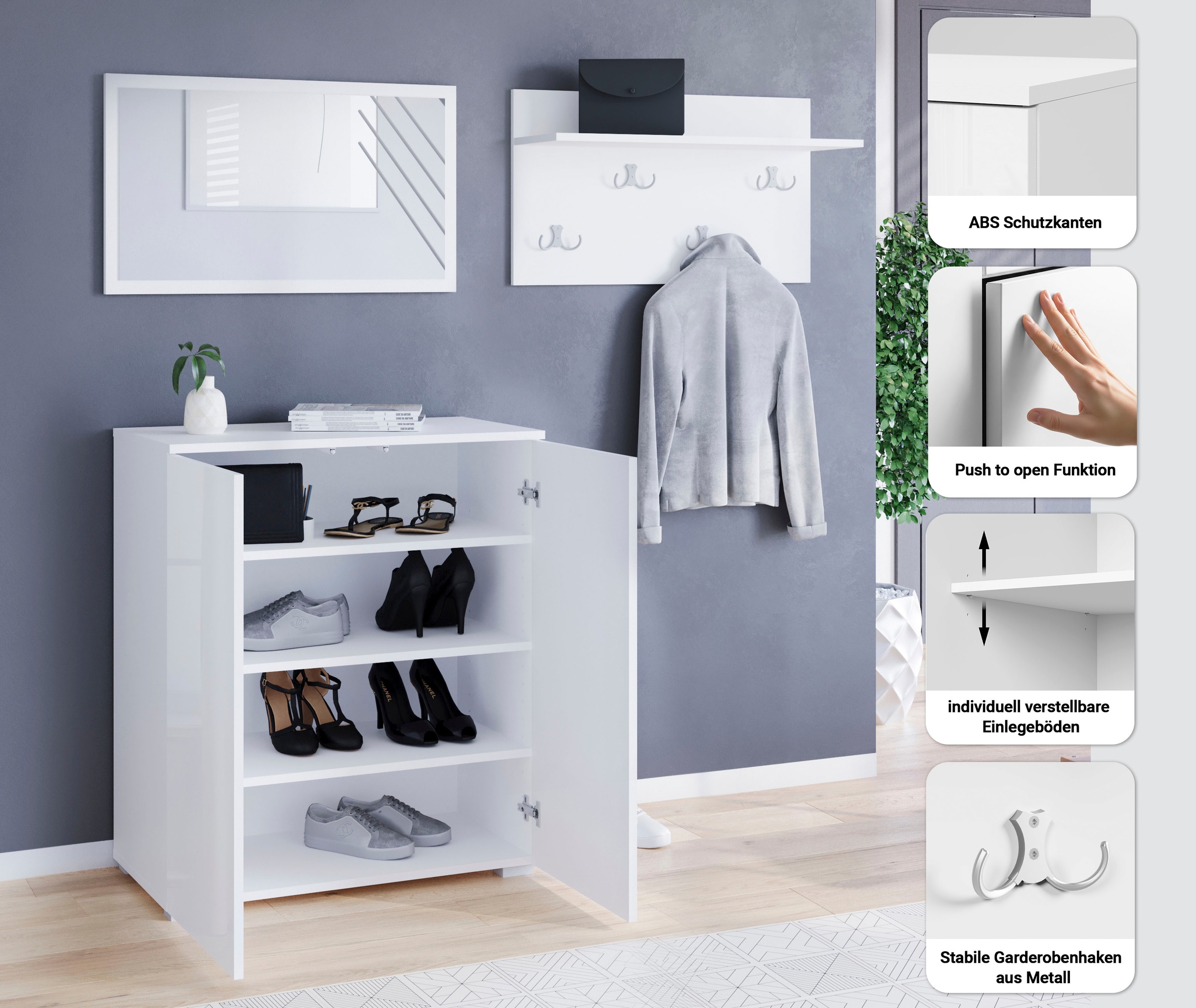 Thumbnail - OTTO home Garderoben-Set "PARIS/ TOKYO" Komplett-Set, 3 Stk. tlg.