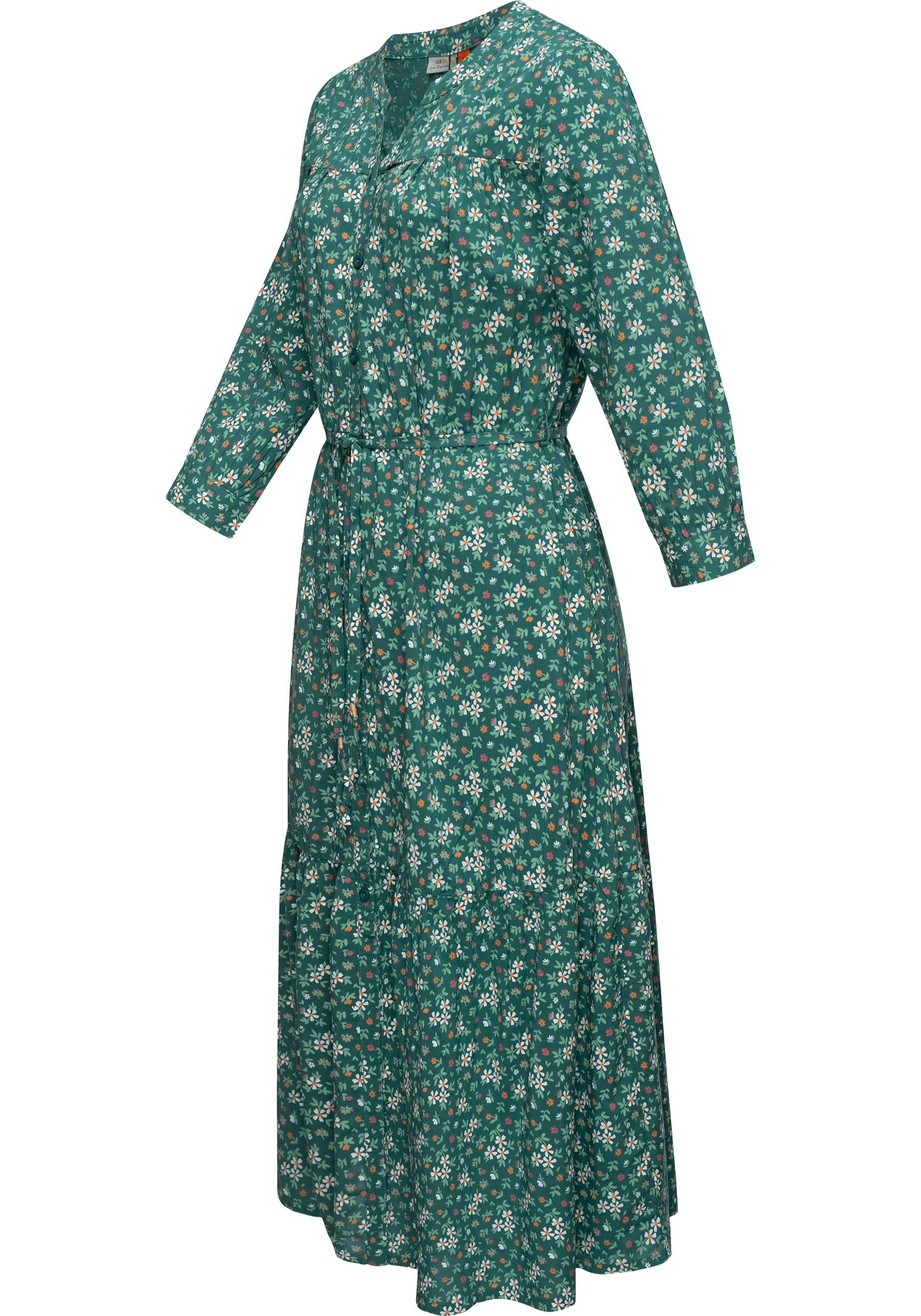 Ragwear Maxikleid "Meve" Ohne Taschen Leichtes Langarmkleid mit Blumenmuste günstig online kaufen