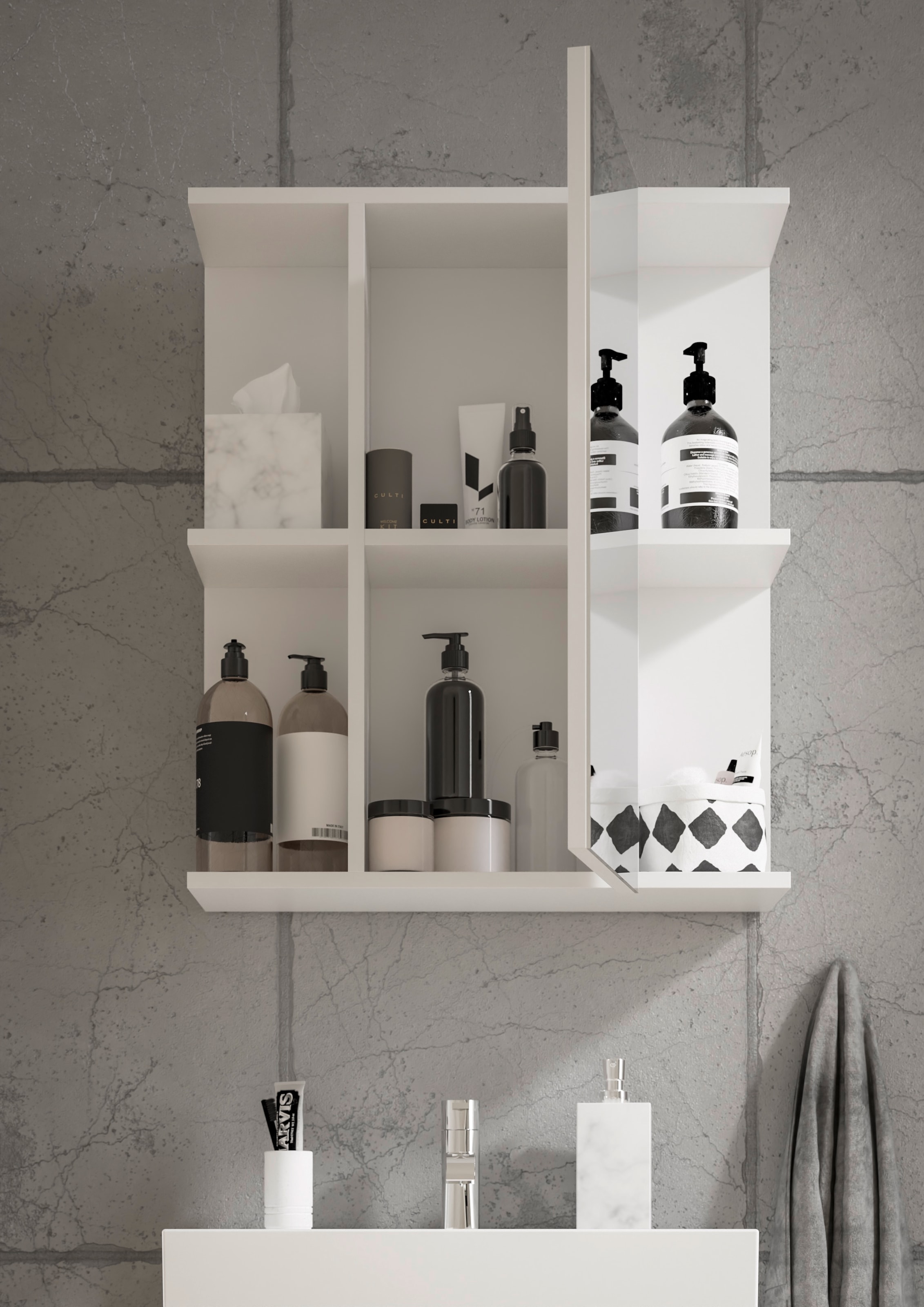 BASIC by Balculina Spiegelschrank »Mandi« 1 Stk. tlg. Breite 60cm, hochglanz Front