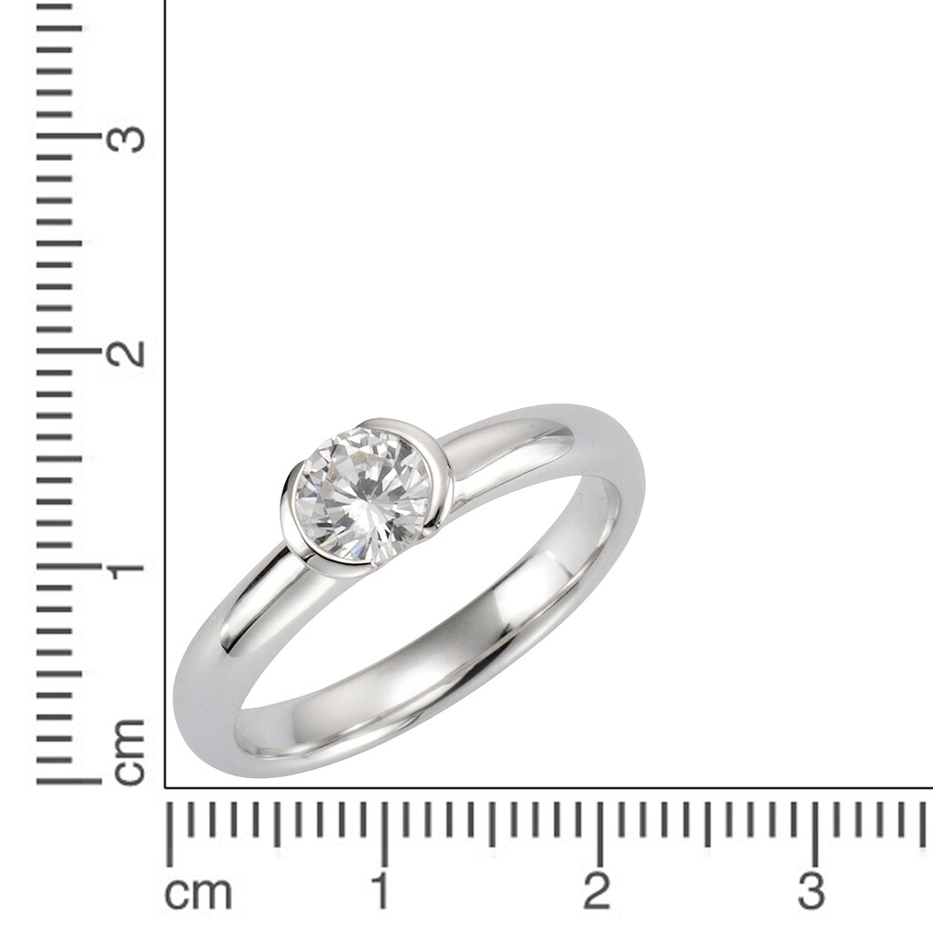 Zeeme Fingerring »925/- Sterling Silber Zirkonia weiß«