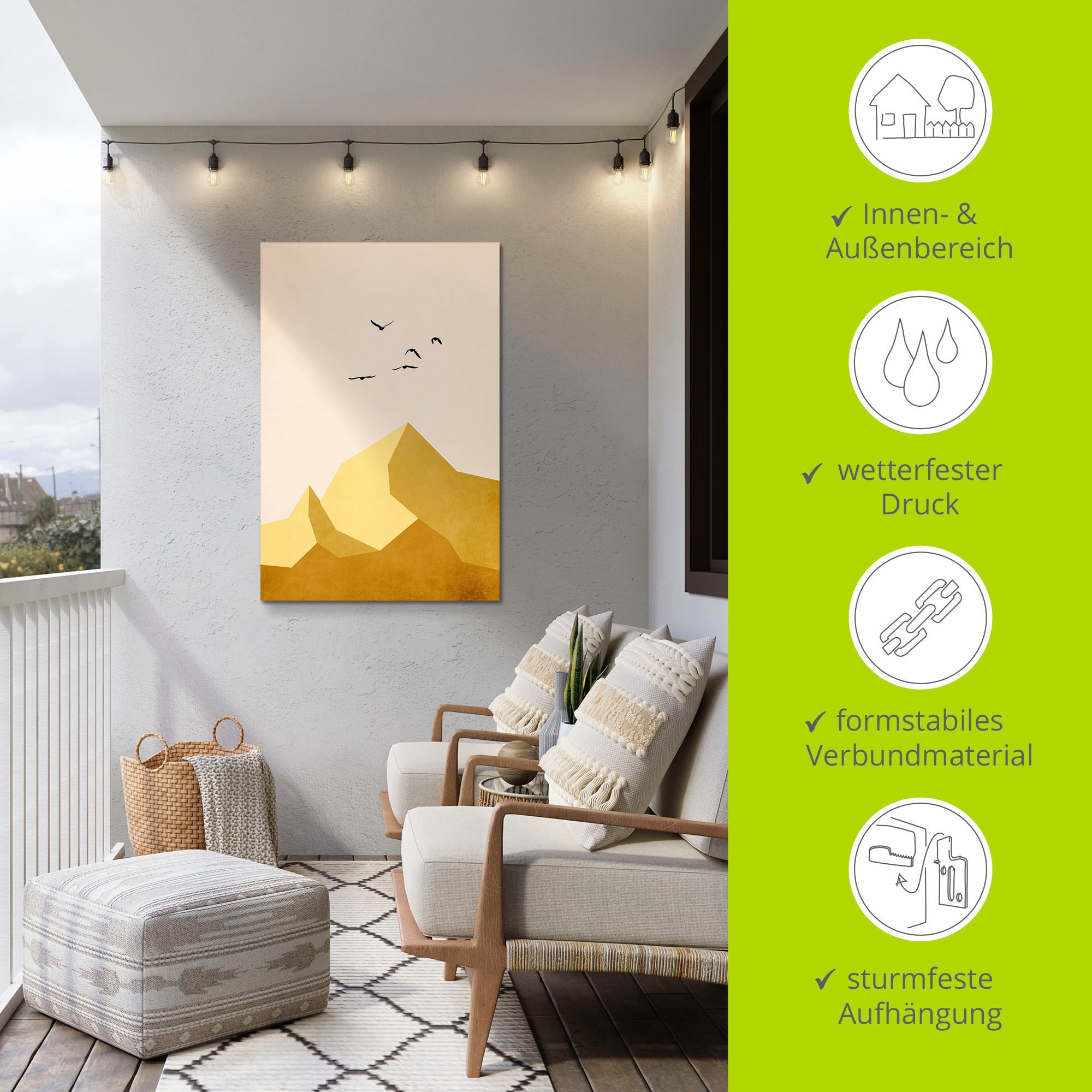 Artland Wandbild »Zugspitze, DREI«, Berge & Alpenbilder, (1 St.), als Alubild, Leinwandbild, Wandaufkleber oder Poster in versch. Größen