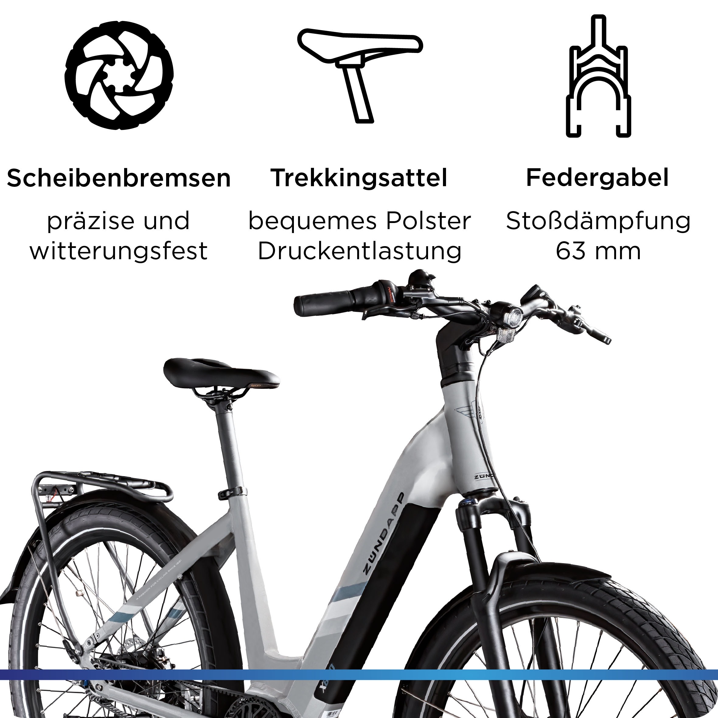 Zündapp E-Bike »X850«, 7 Gang, Mittelmotor 250 W