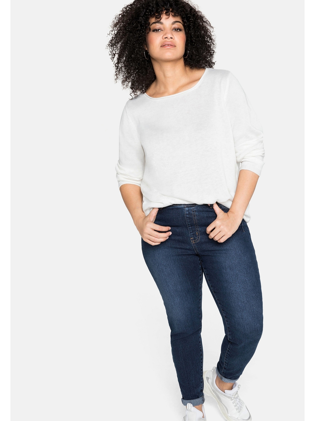 | Sheego und Stretch-Jeans mit Gummibund »Große bestellen Gürtelschlaufen BAUR Größen«,