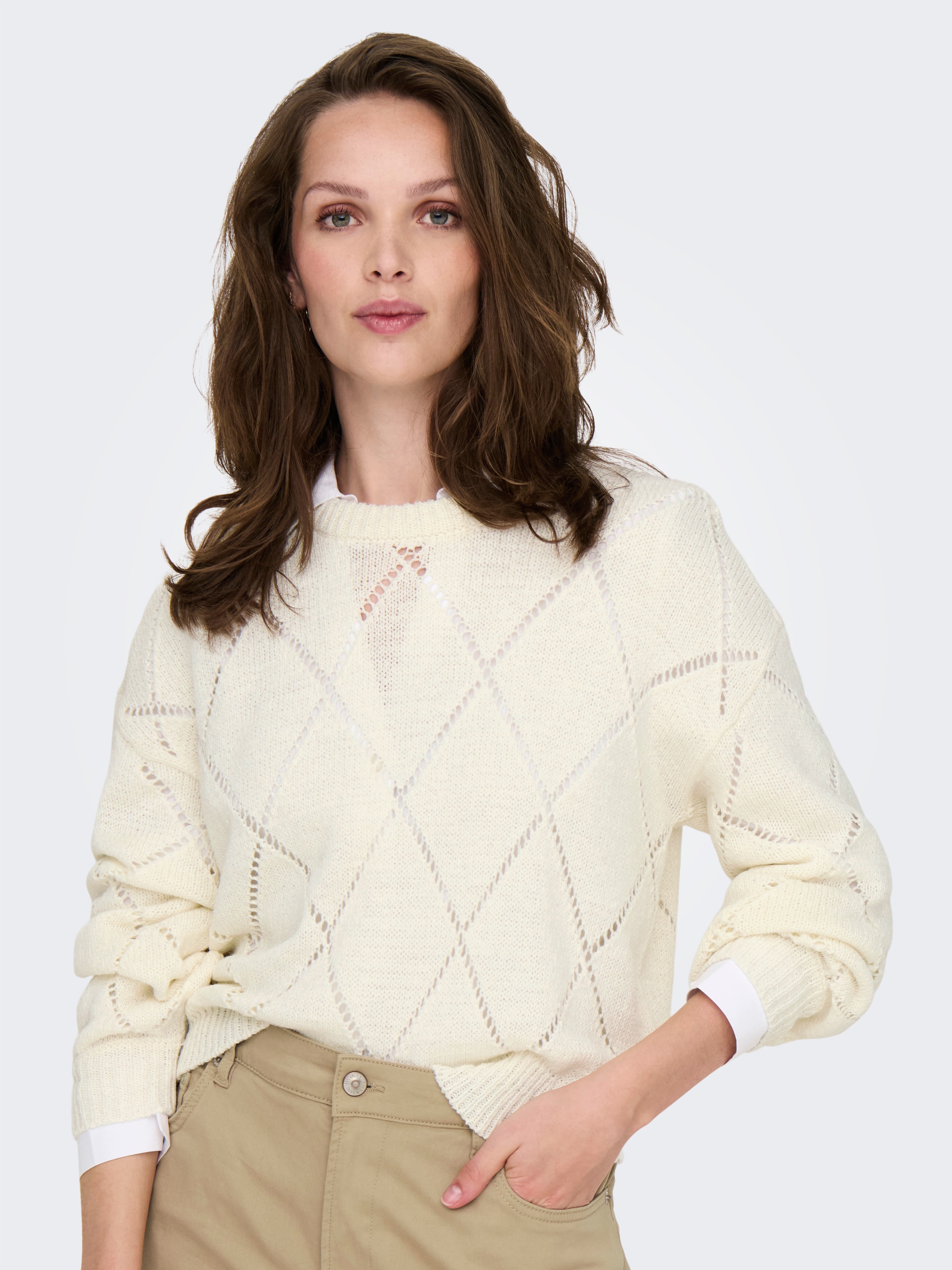 ONLY Strickpullover »ONLGEENAS LS STRUCTURE O-NECK CC KNT«