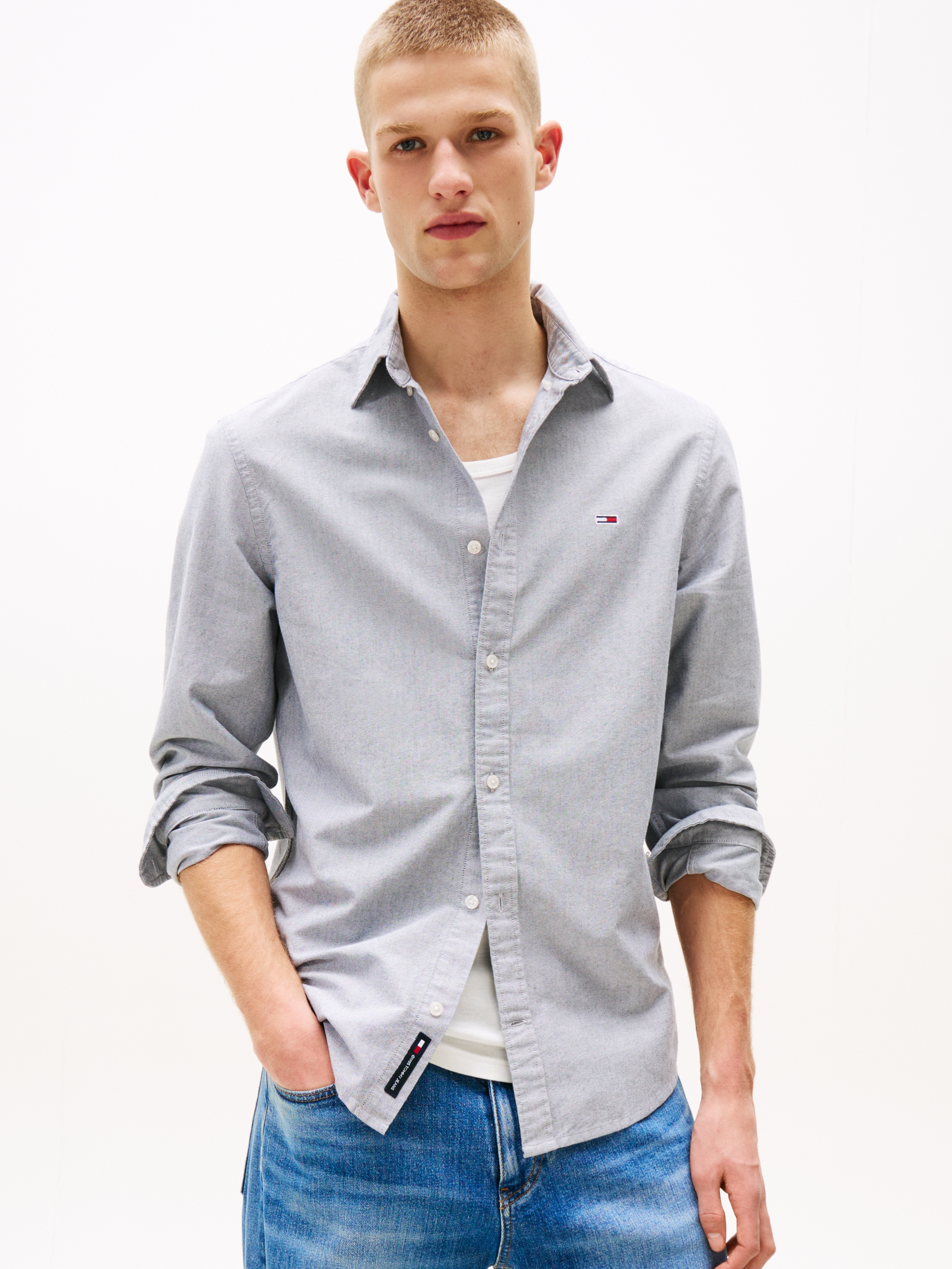 Tommy Jeans Langarmhemd "TJM REG OXFORD SHIRT EXT", Mit Rundhalsausschnitt günstig online kaufen