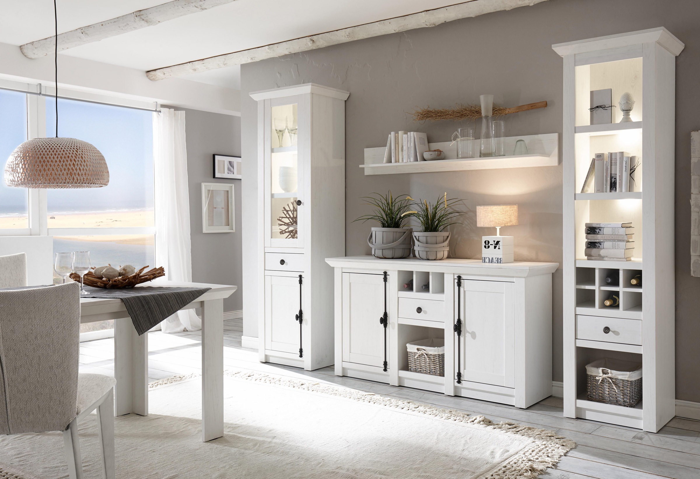 Home affaire Wohnwand "California" Set, 4 Stk. tlg. bestehend aus Standrega günstig online kaufen