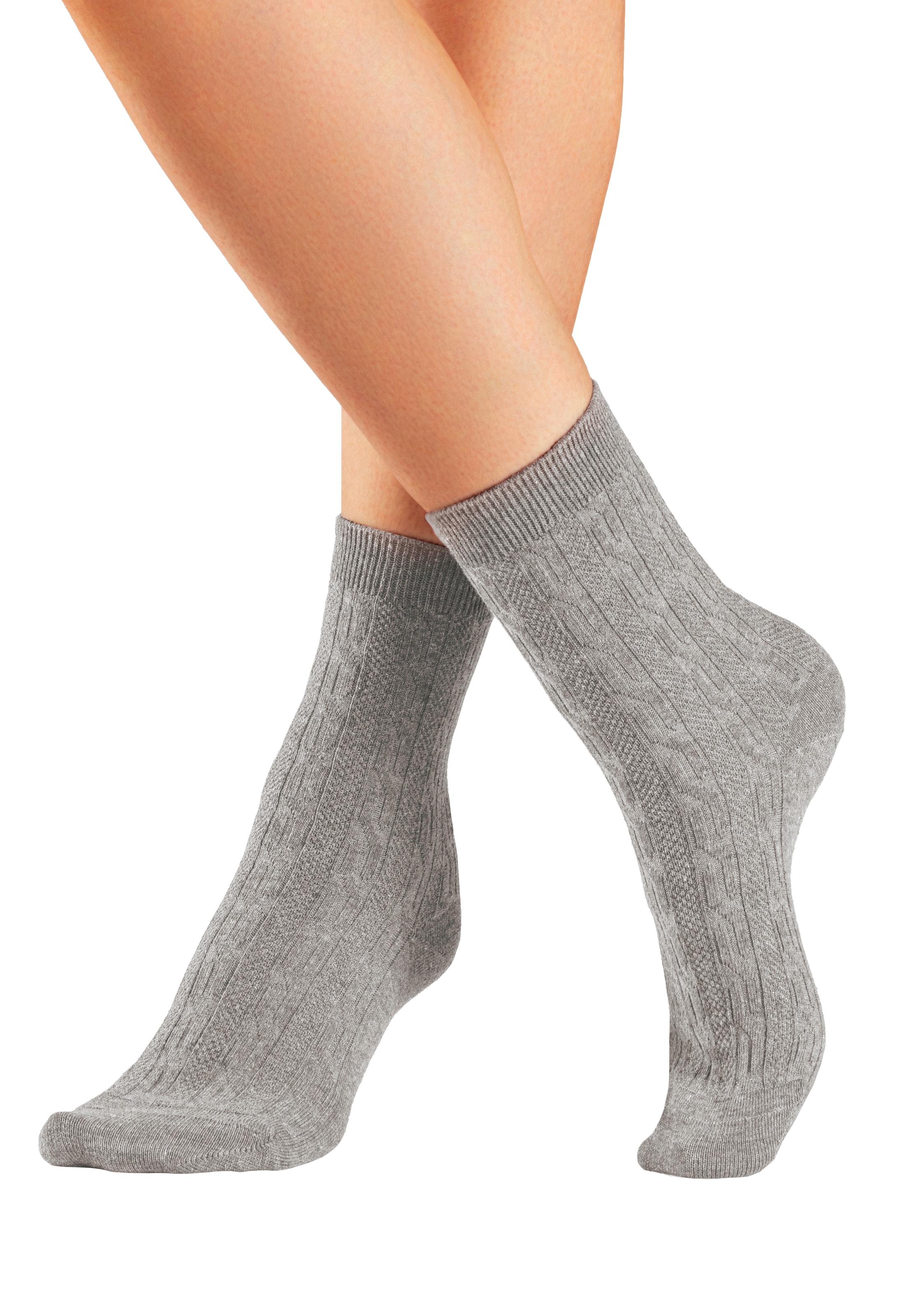 Lavana Basicsocken Packung, 5 Paar tlg. mit klassischem Zopfmuster