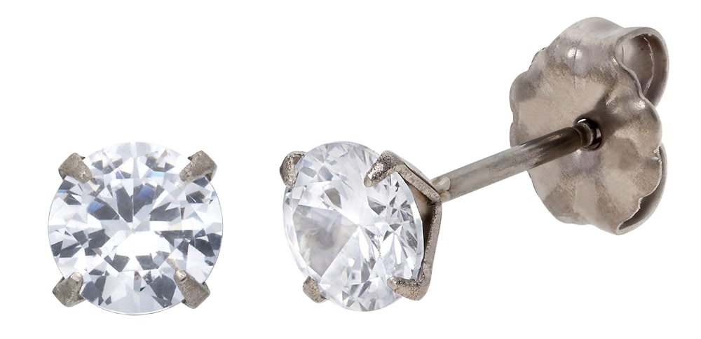 TITANIA Paar Ohrstecker »Titanohrstecker« mit Zirkonia