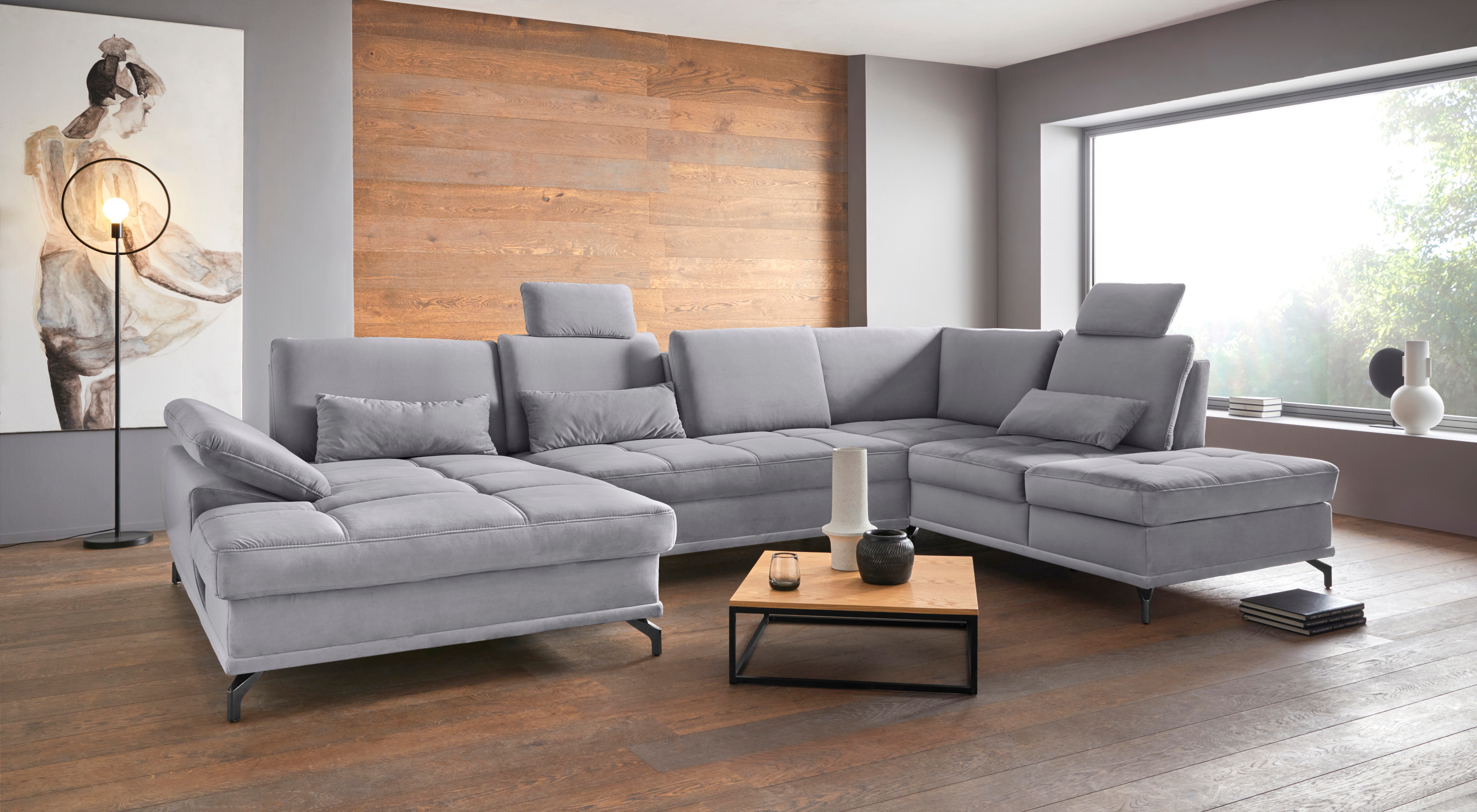 OTTO home Wohnlandschaft "Costello U-Form, B: 363 cm mit Sitztiefen- & Armteilverstellung" optional Schlaffunktion & Bettkasten