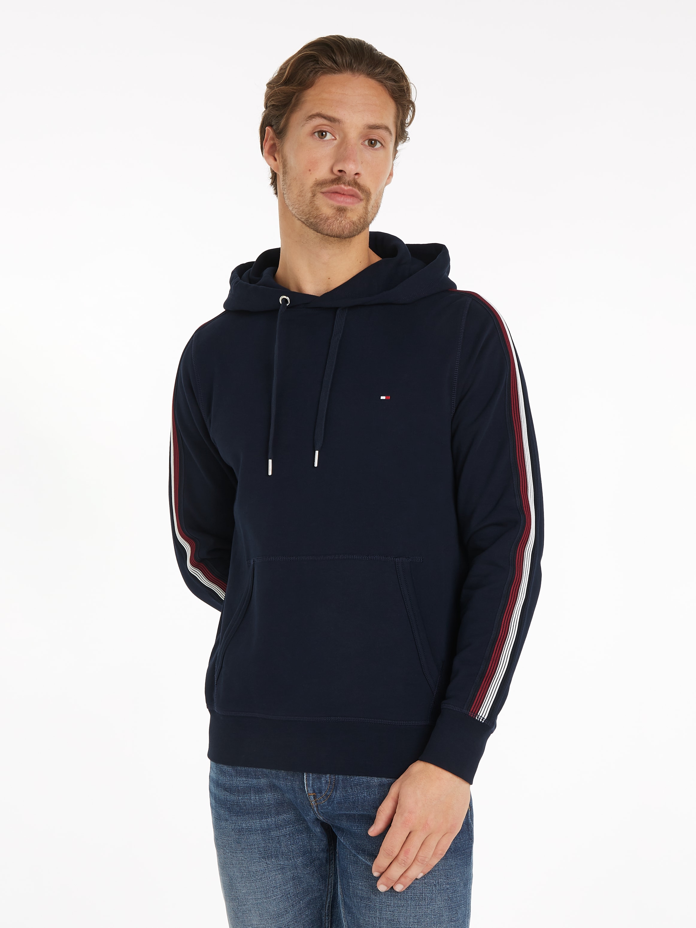 Tommy hilfiger tape hooded top discount