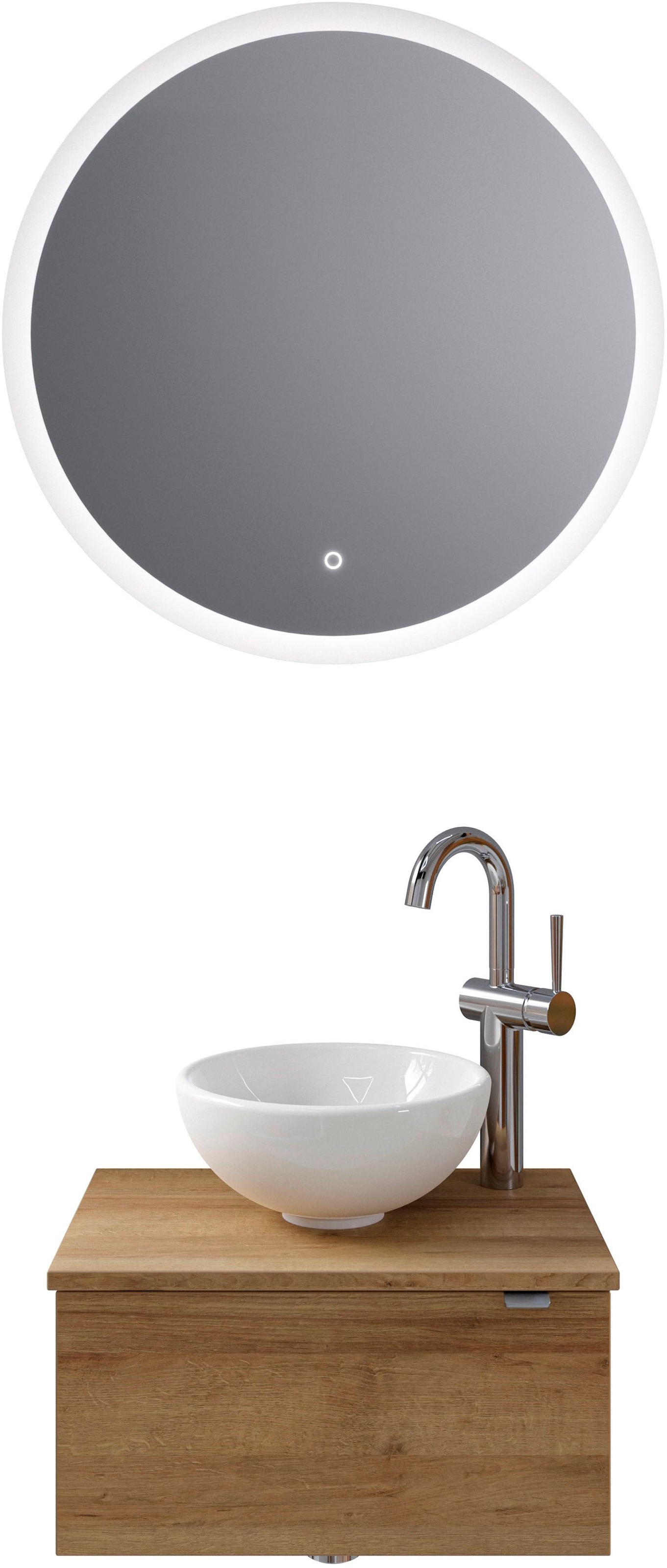 Saphir Badmöbel-Set "Serie 6915" 4 Stk. tlg. Gäste-Bad, mit LED-Spiegel und günstig online kaufen
