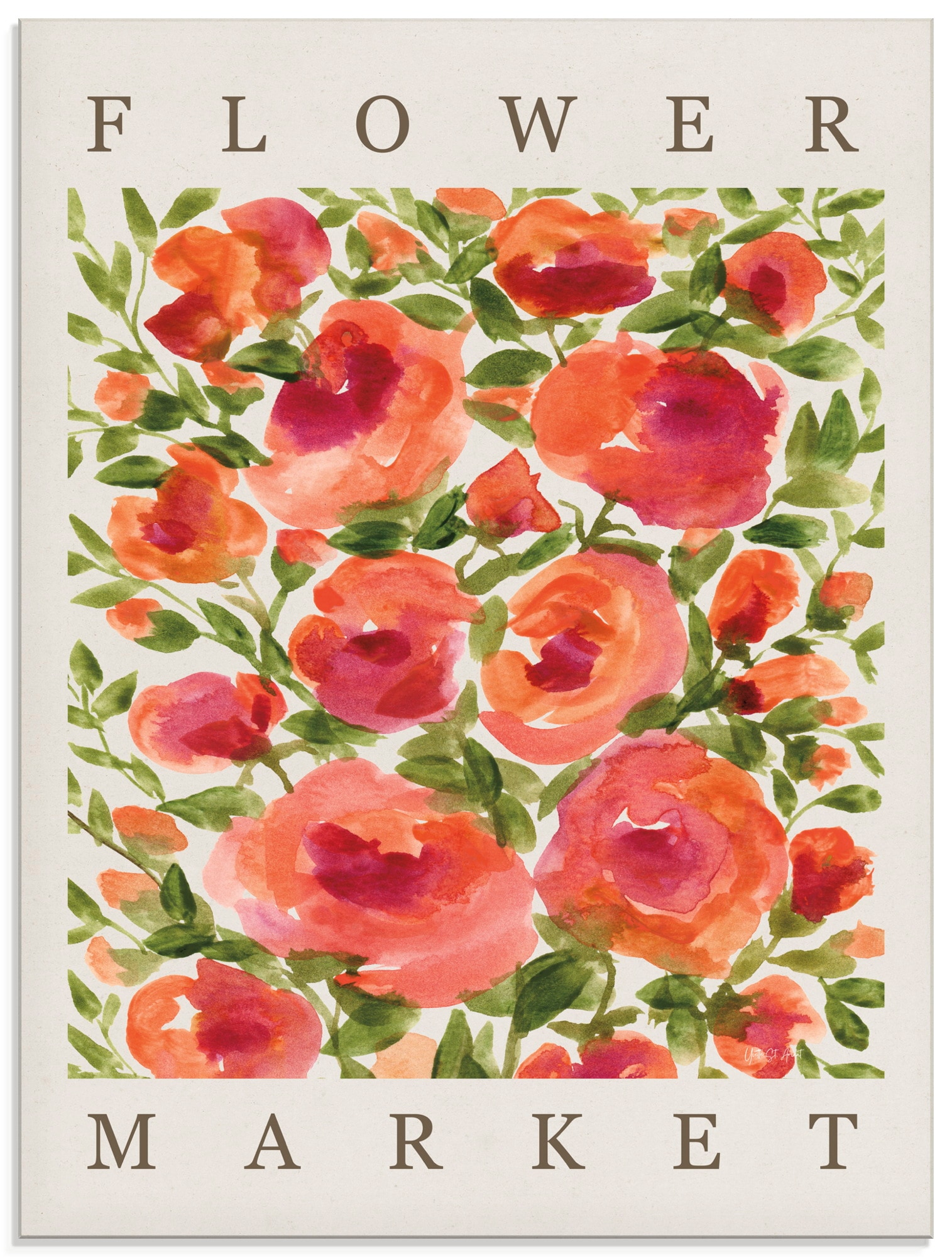 Artland Glasbild "Coral Blooms" Blumenbilder 1 Stk. tlg. in verschiedenen Größen