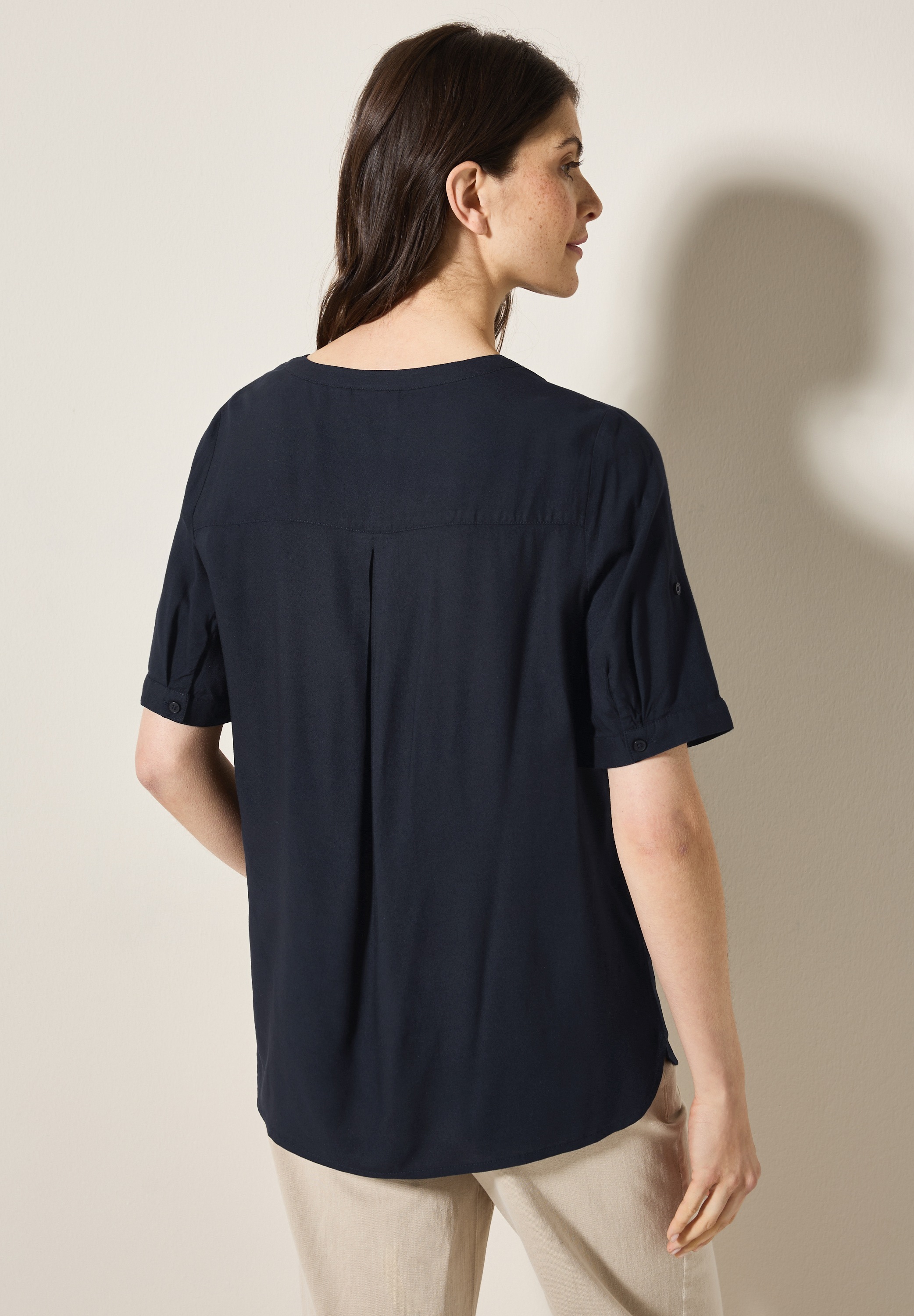 Cecil Shirtbluse, mit geschlitztem Rundhalsausschnitt günstig online kaufen