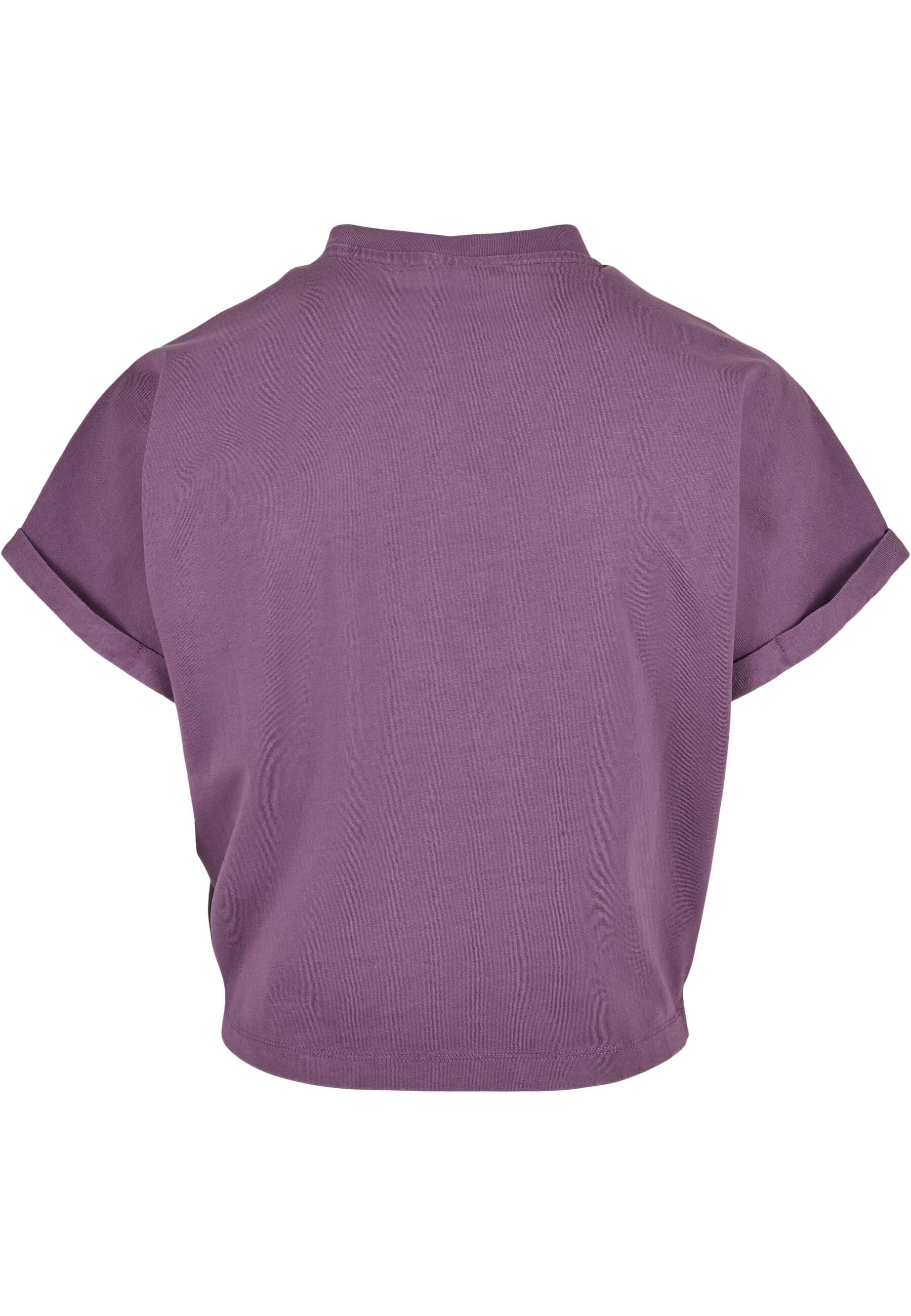 URBAN CLASSICS T-Shirt »Urban Classics Damen Ladies Short Pigment Dye Cut On Sleeve Tee«, (1 tlg.)