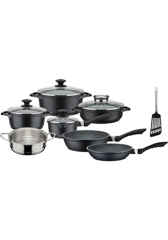 Topf-Set »Gourmet Granit«, Aluminiumguss, (Set, 12 tlg., Kochtopf 20/24, Stieltopf 16,...