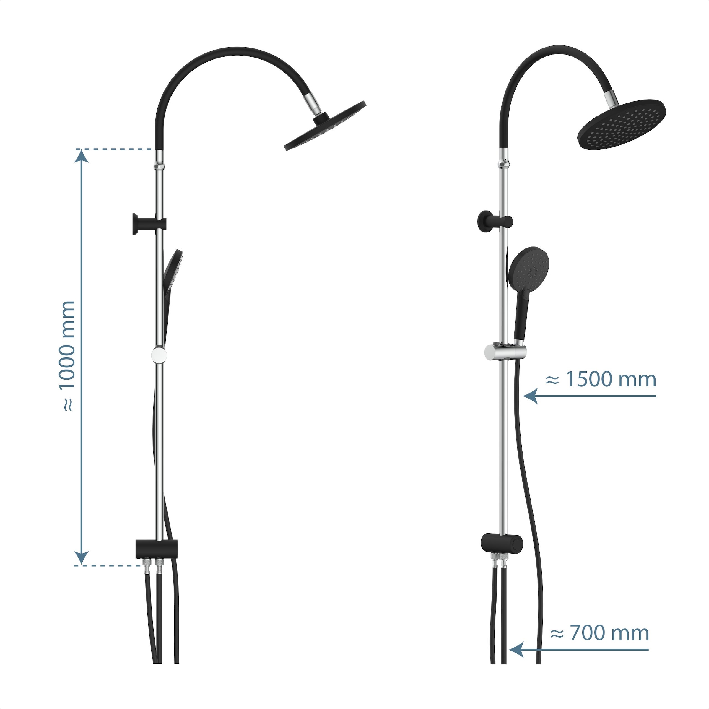 Schütte Duschsystem »MATAO RAIN«, Regendusche ohne Armatur, Handbrause mit 3 Funktionen