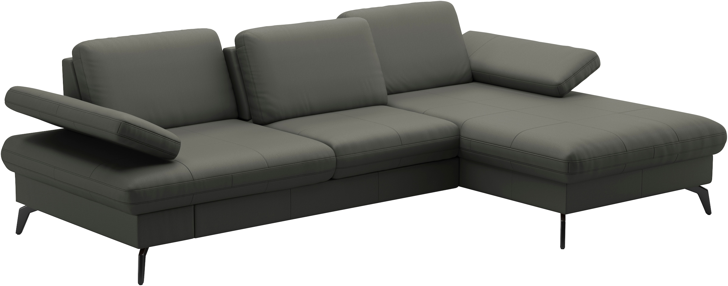 sit&more Ecksofa »Morris L-Form, inkl. Sitztiefenverstellung«, wahlweise mit Armteilverstellung, Bettfunktion & Bettkasten
