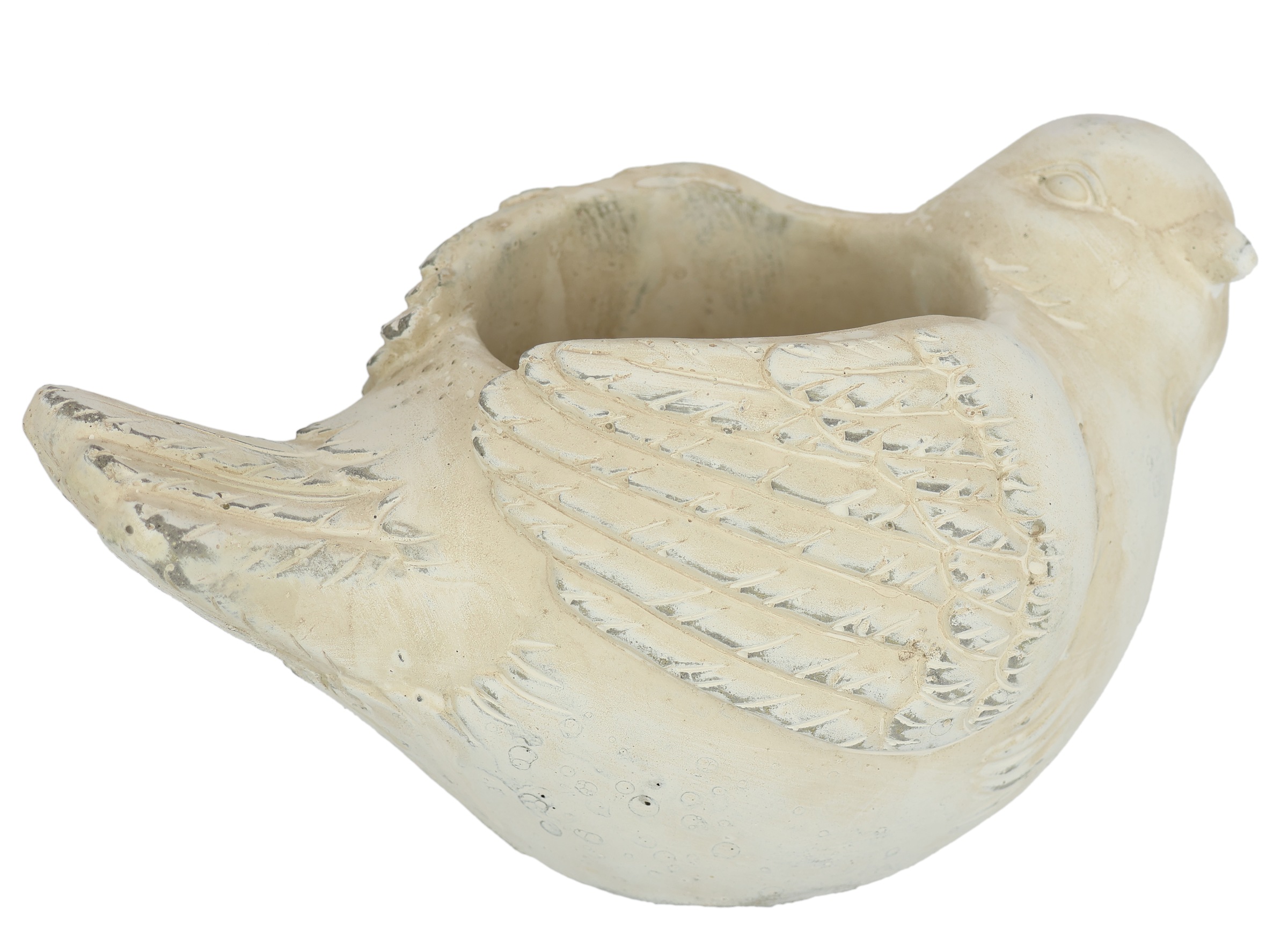 Pflanzkübel I.GE.A. "Zement-Pflanztopf Vogel", beige (creme), B:22cm H:11cm, Beton, Pflanzgefäße, Pflanzkübel, Kübel Blumenkübel Pflanzgefäß für Sukkulenten Gartendeko Terrassendeko 2