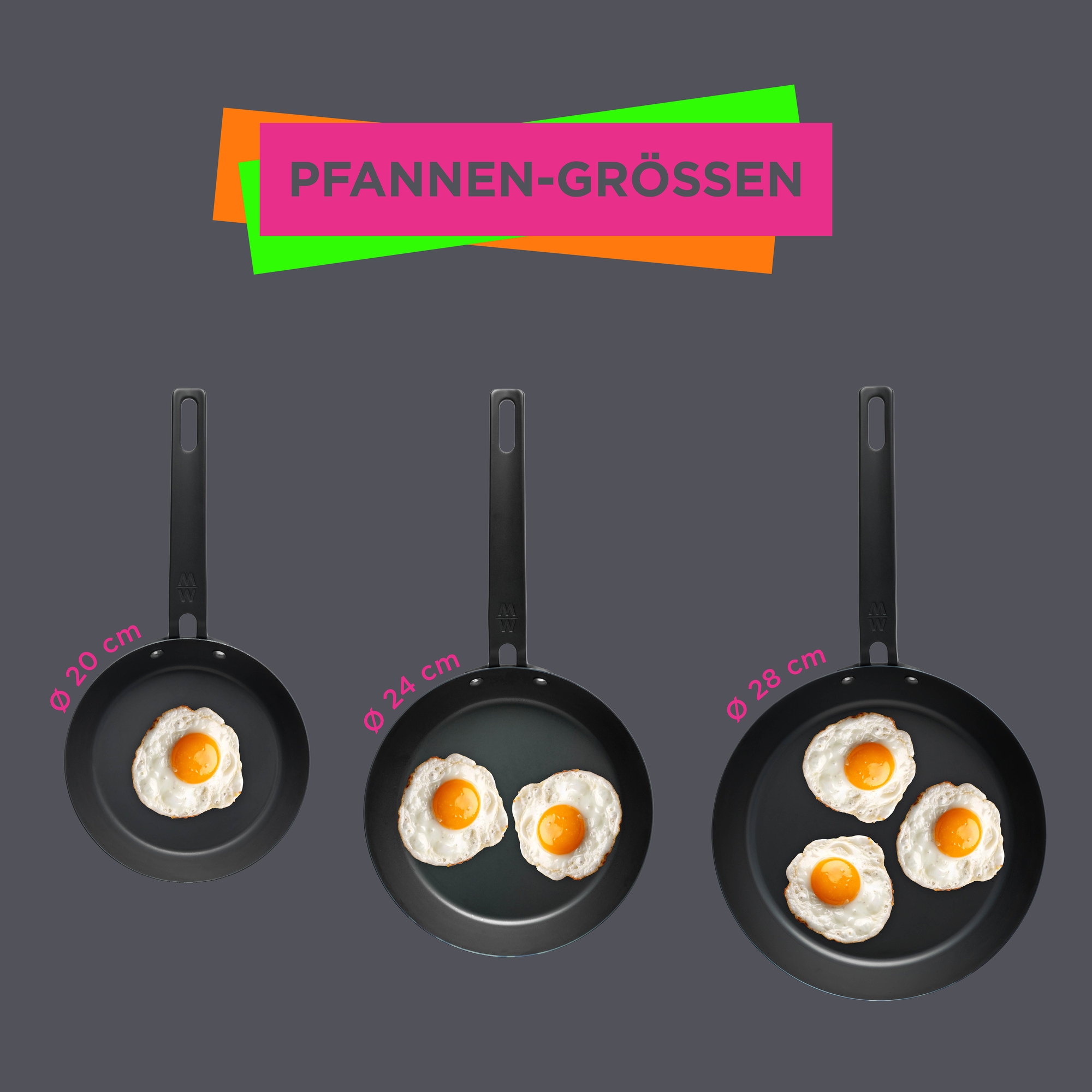 WOLL Bratpfanne »MÄLZERxWOLL Carbonstahl Bratpfanne Ø20-28cm, vorgebrannt, Induktion« Karbon-Stahl 1 tlg. Genieterer Stiel, Ofenfest, Spülmaschinengeeignet, 4-5cm hoch