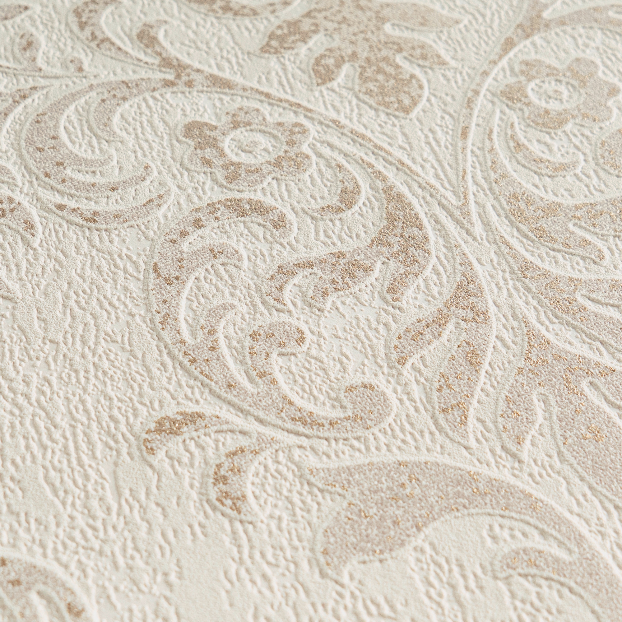 living walls Vliestapete »Tapete mit Ornamenten barock«, metallic-matt-glänzend-ornamental-floral-gemustert, Tapete Klassik Metallic Tapeten Wohnzimmer Schlafzimmer Küche modern