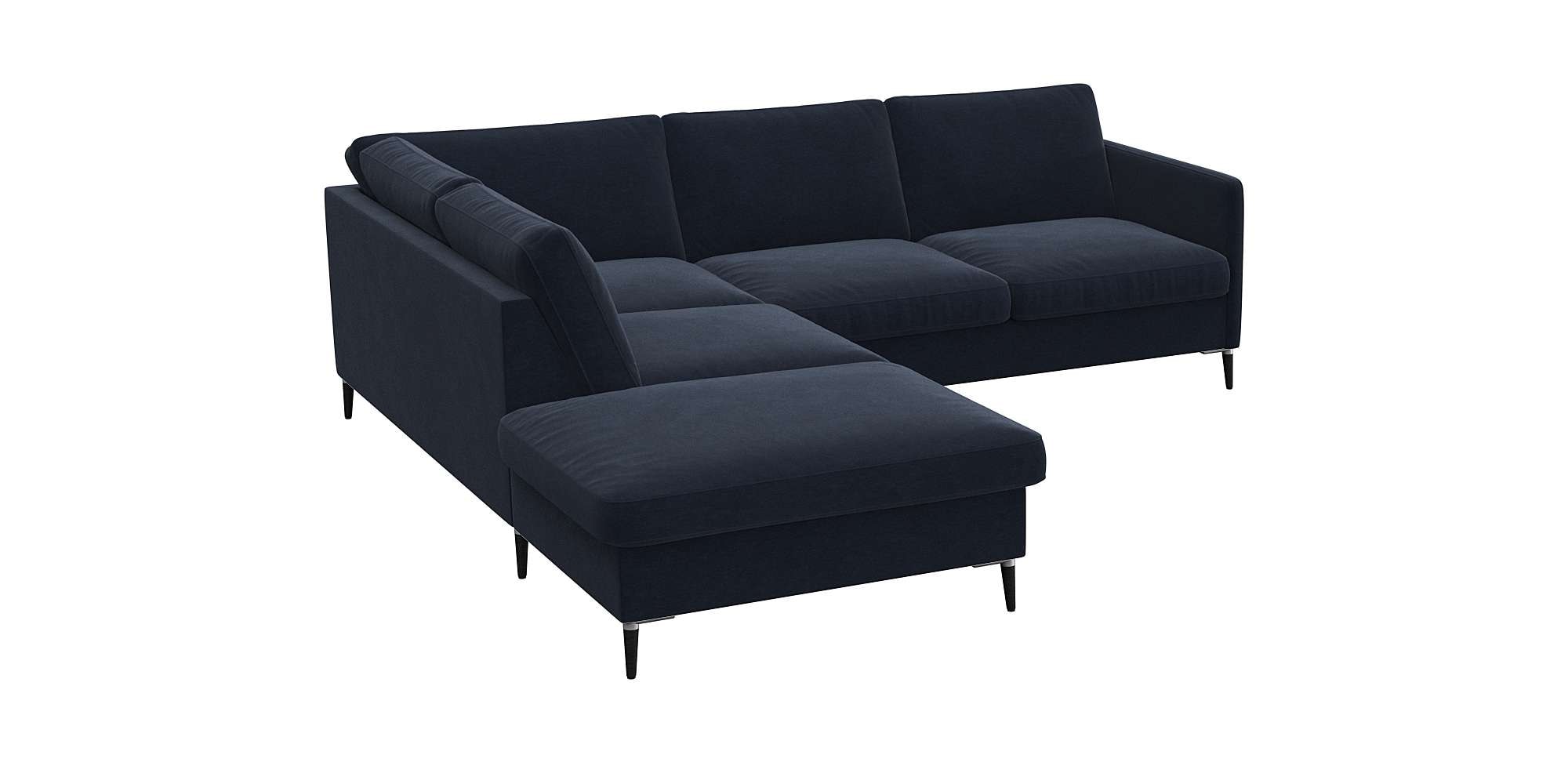FLEXLUX Ecksofa »Fiore, L-Form«, schmale Armlehnen, Füße Alu/schwarz, B/T 234/225cm, Kaltschaum im Sitz