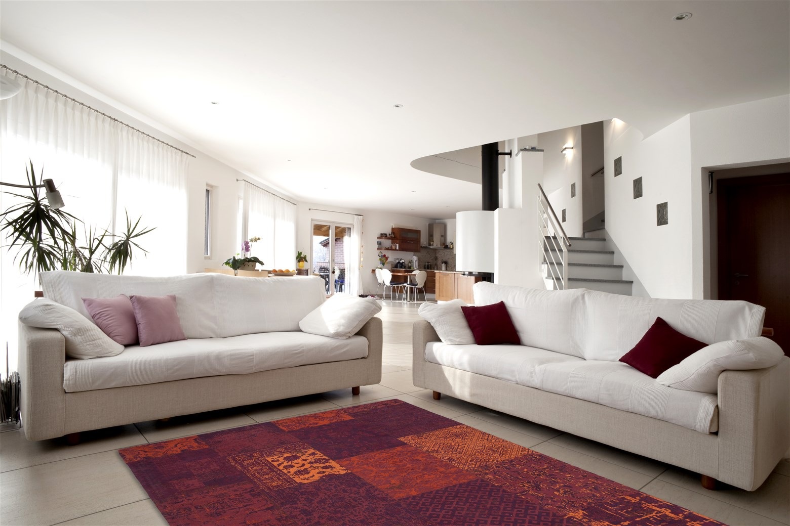 Teppich KAYOOM "Symphony 160", rot, B:80cm H:8mm L:150cm, Baumwolle, Teppiche, Teppich, Flachgewebe, reine Baumwolle, Wohnzimmer