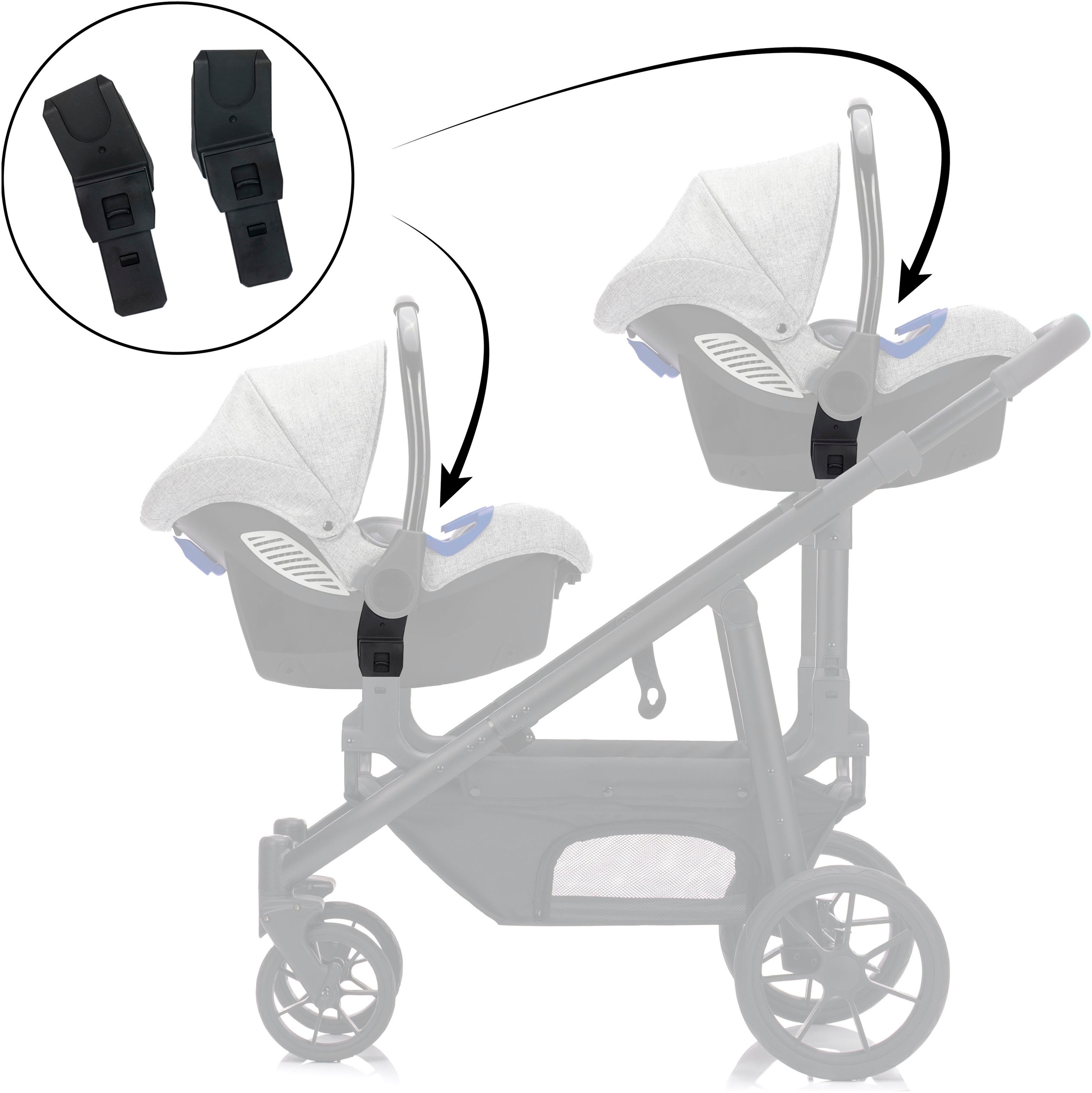 Fillikid Kinderwagen-Adapter »für Maxi Cosi, Cybex, fillikid Voyager und Two in One«, (2 St.)