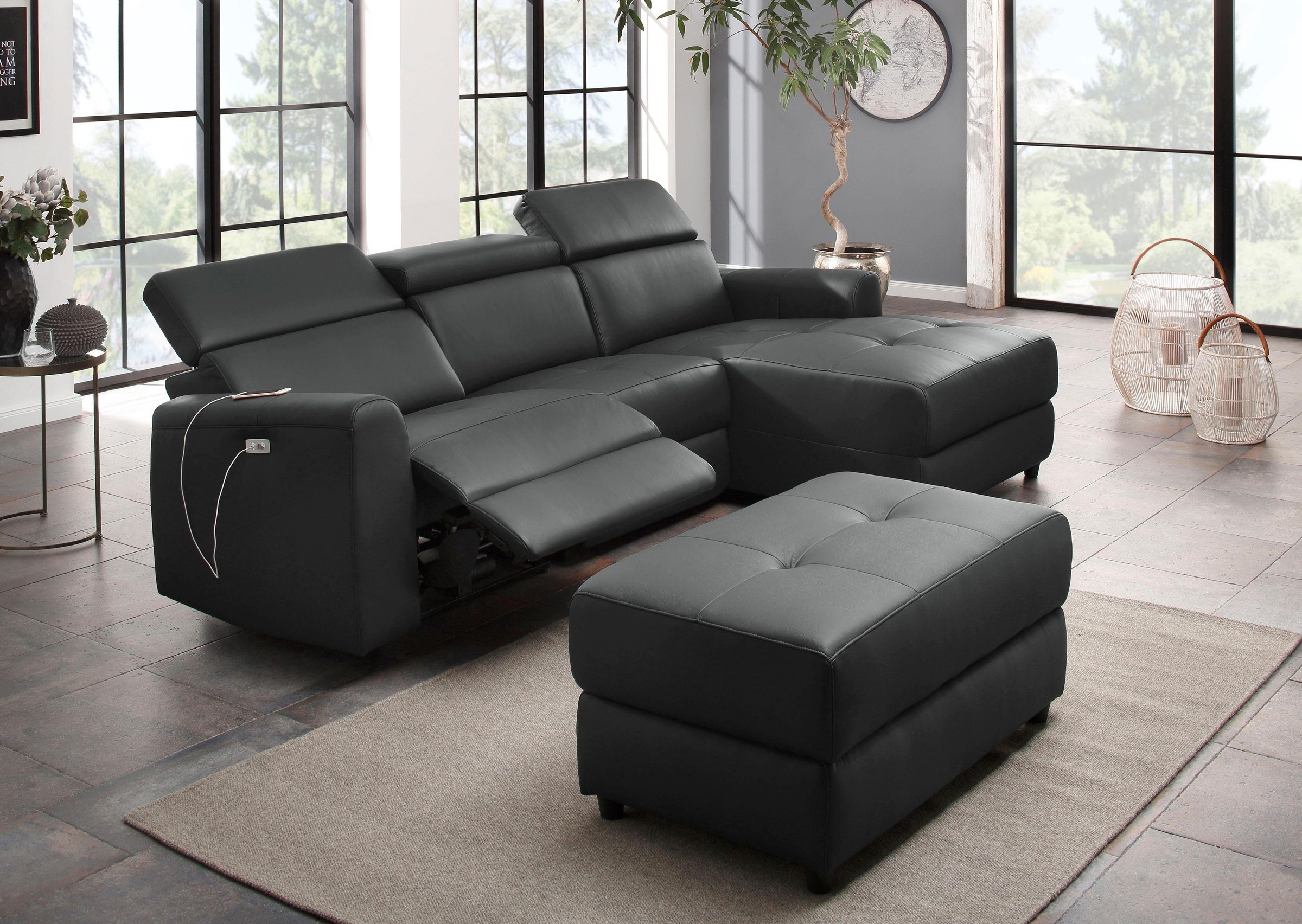 Home affaire Ecksofa »Sentrano, L-Form,«, 275 cm, man. o. elektr. Relaxfunktion und USB/Kopfverstellung
