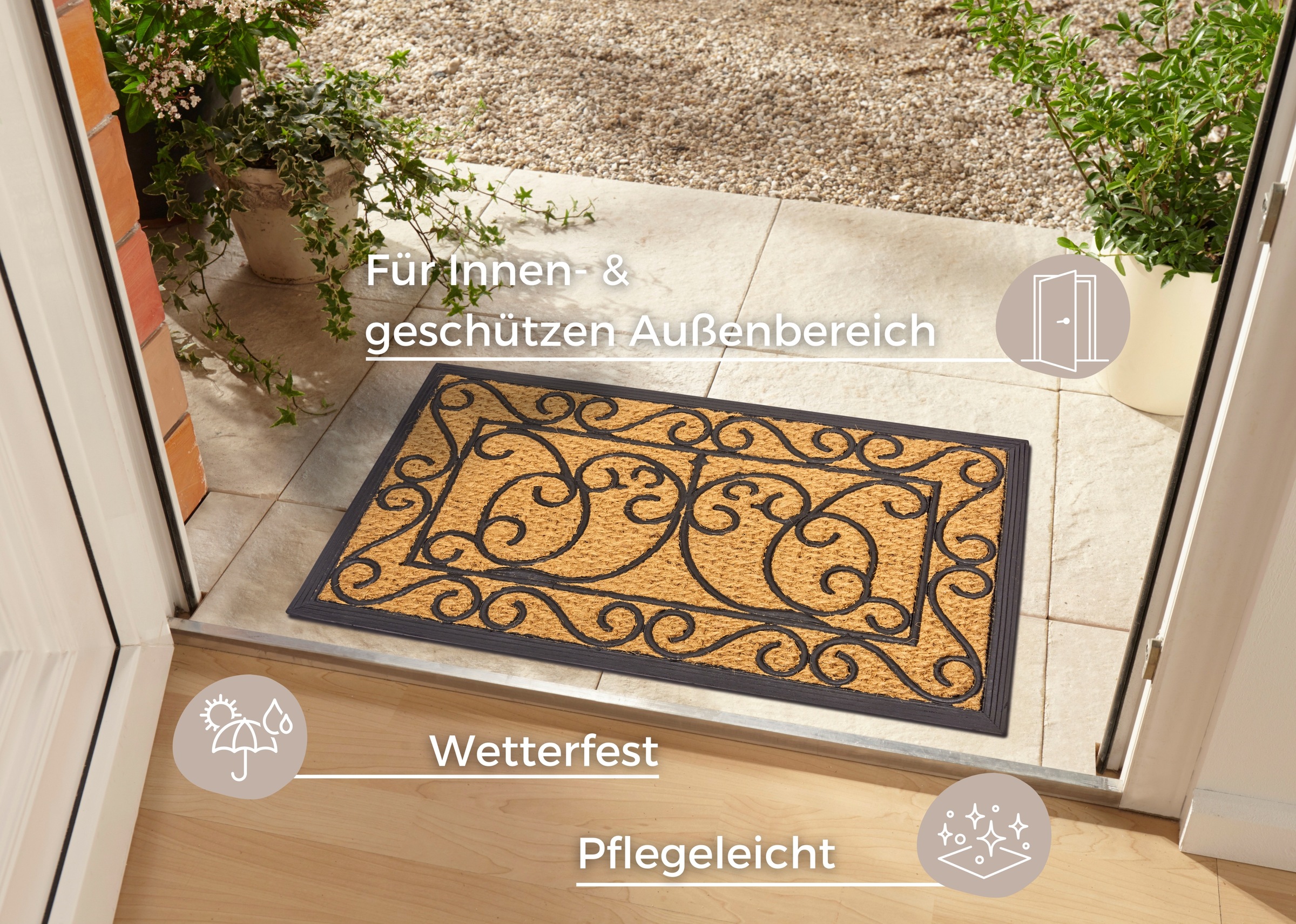 HANSE Home Fußmatte "Rechteckig, Türmatte" rechteckig 8 mm Höhe Kokos, Gumm günstig online kaufen