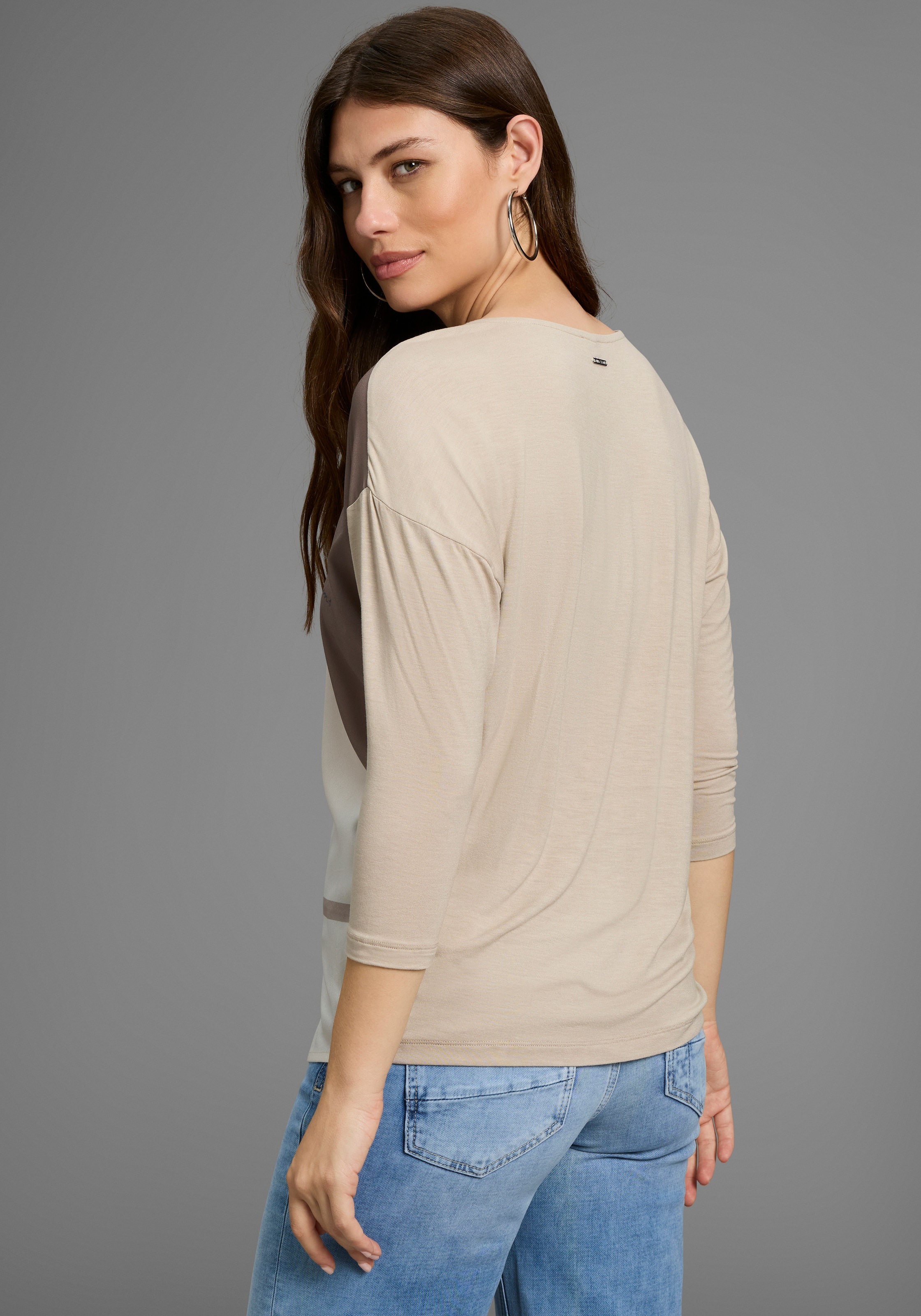 Laura Scott Shirtbluse im Materialmix mit Folienprint günstig online kaufen