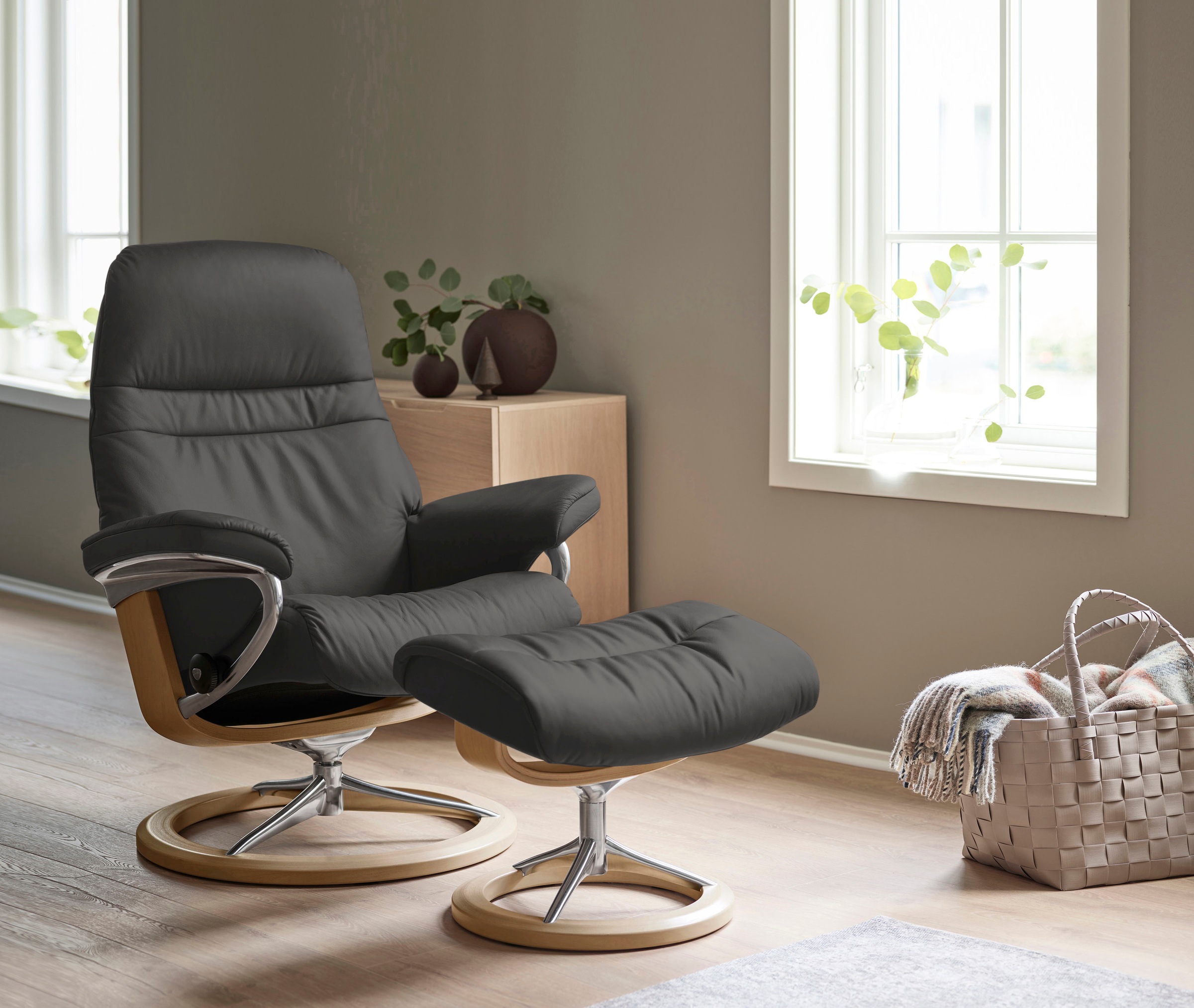 Stressless Relaxsessel "Sunrise" Set, Relaxsessel mit Hocker, mit Signature günstig online kaufen
