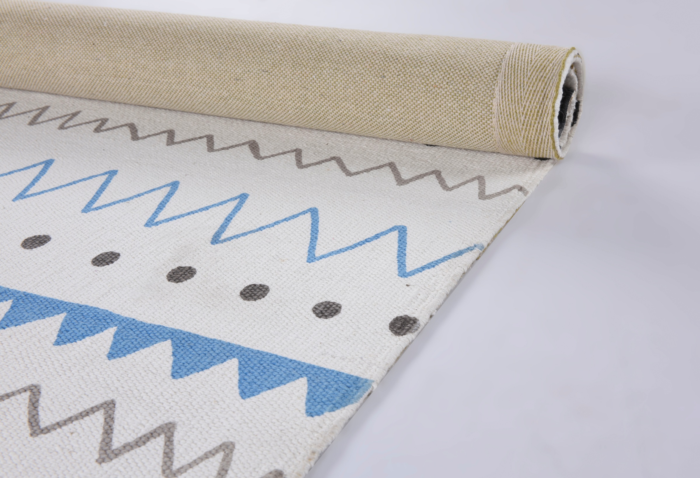 THEKO Tuxedo Rug Blue/White/Turquoise 80x150 cm 3