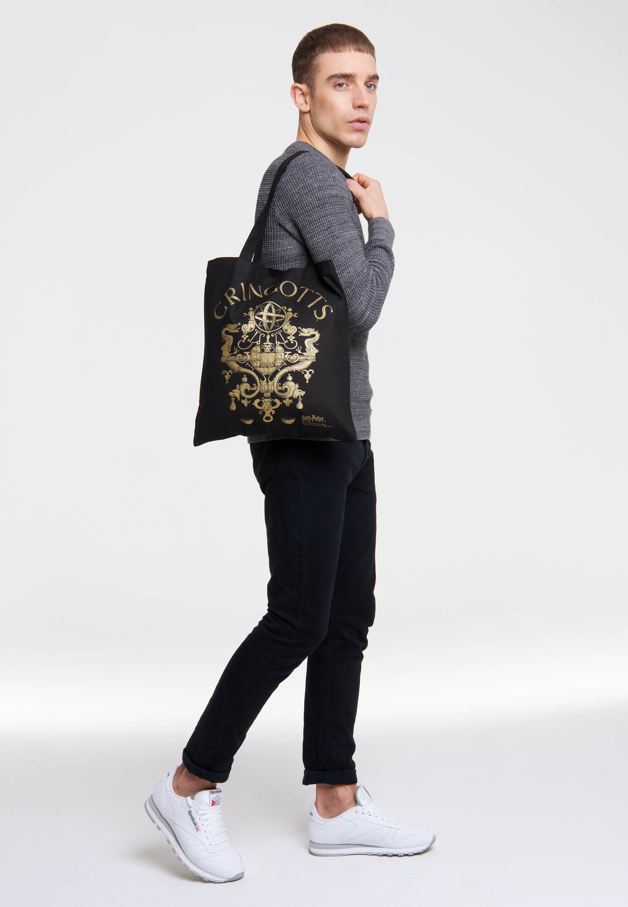 LOGOSHIRT Henkeltasche »Baumwolltasche«, mit Gringotts-Print