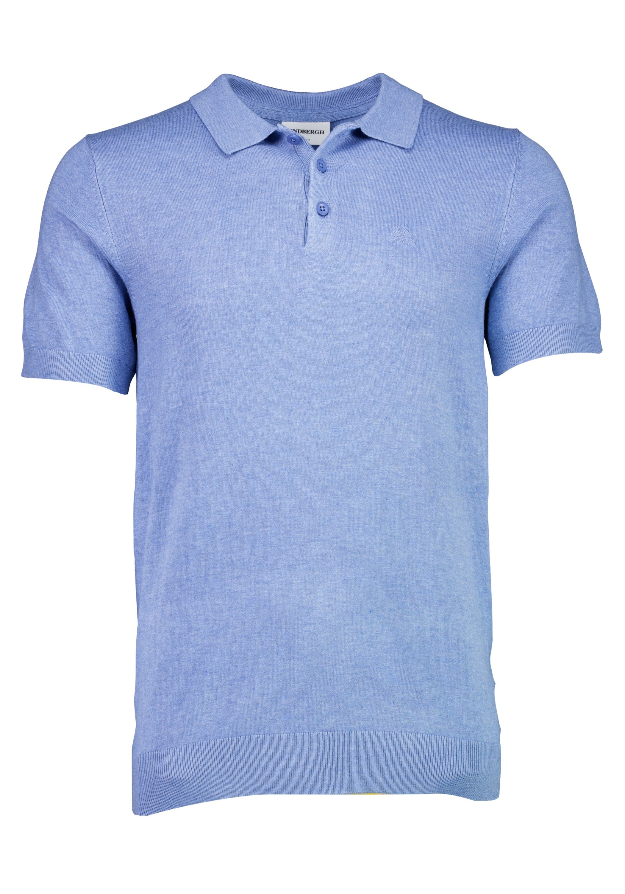 Poloshirt LINDBERGH "Poloshirt Slim Fit", Herren, Gr. XL, blau (sky blau mel), Obermaterial: 80% Viskose, 20% Nylon, schmal, V-Ausschnitt, Shirts